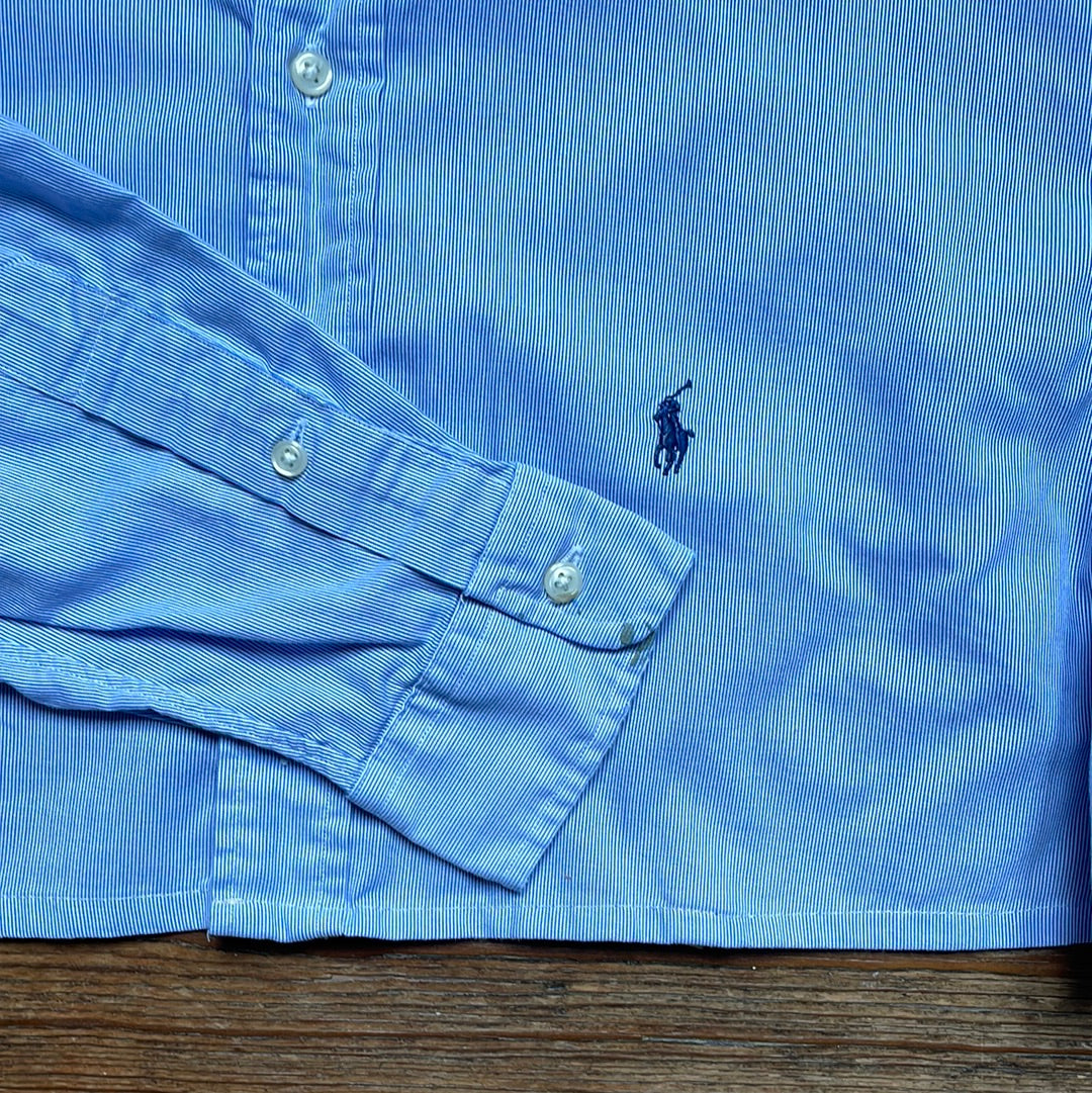 Chemise upcyclée à fines rayures
