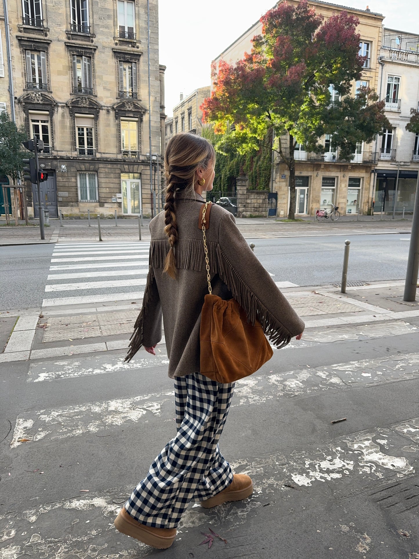 Pantalon vichy bleu