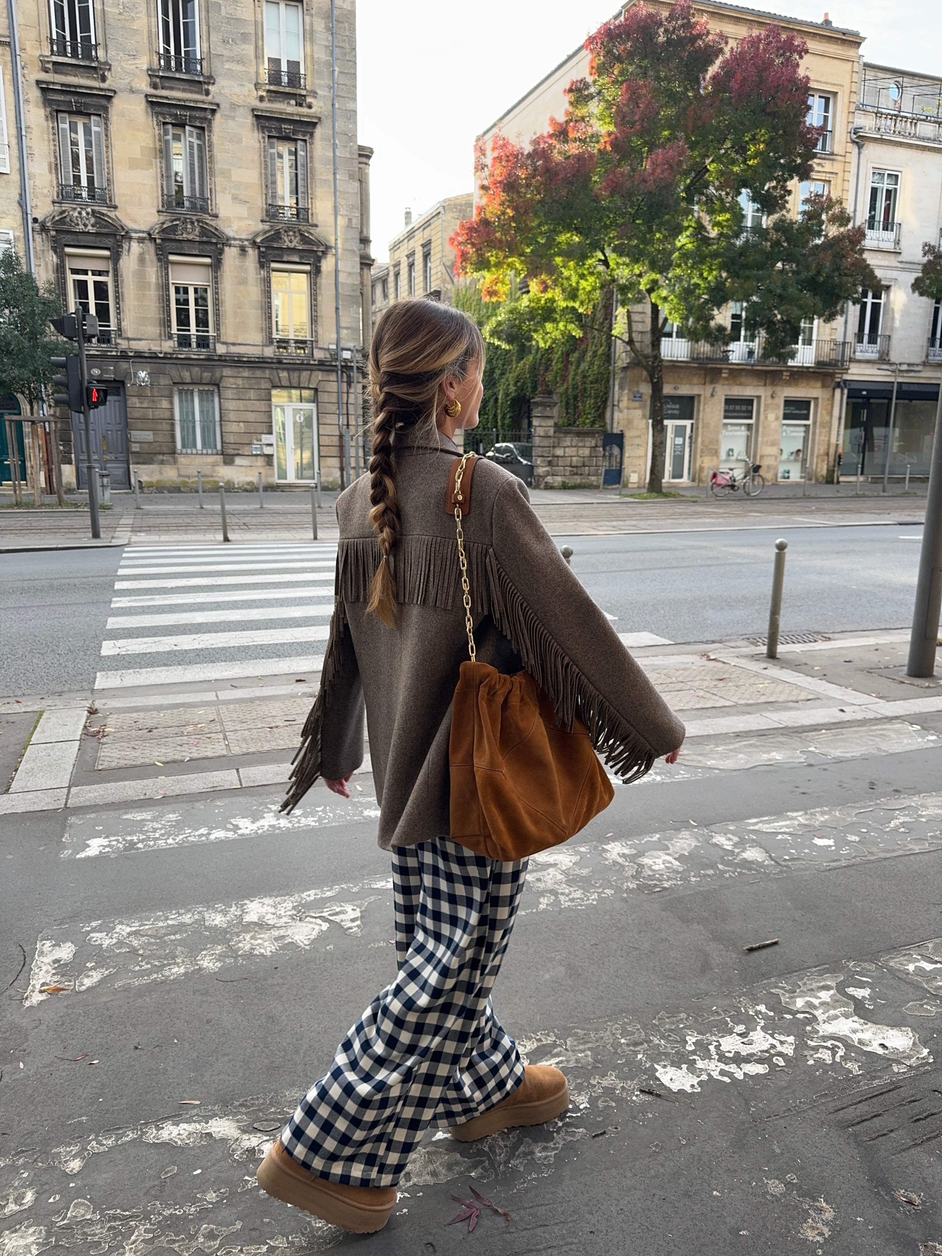 Pantalon vichy bleu