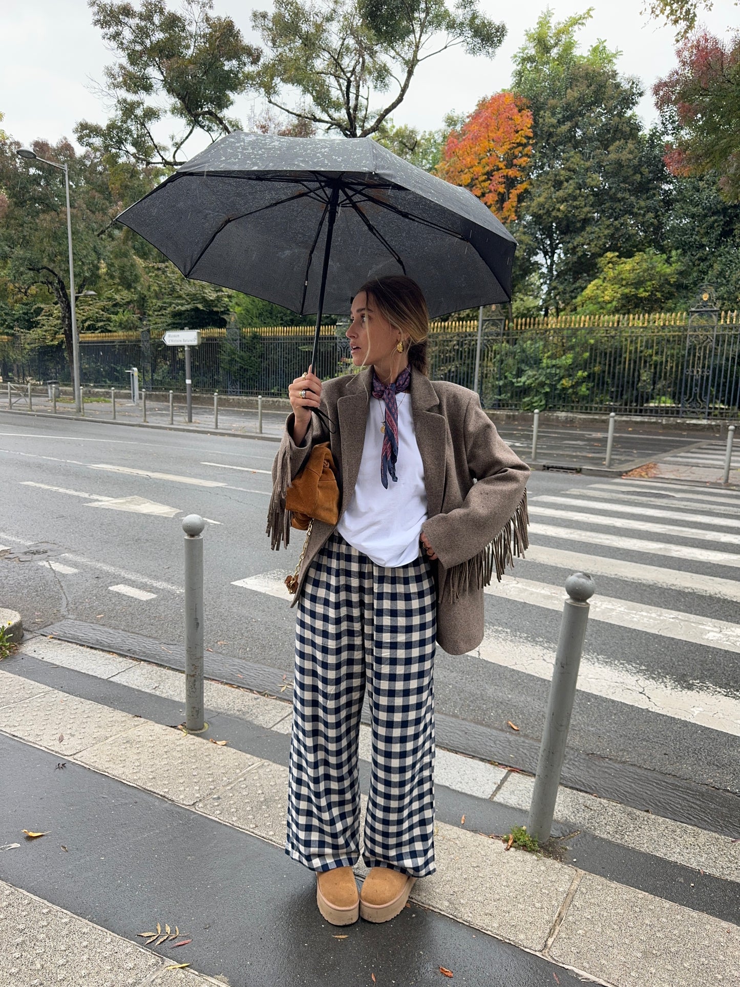 Pantalon vichy bleu
