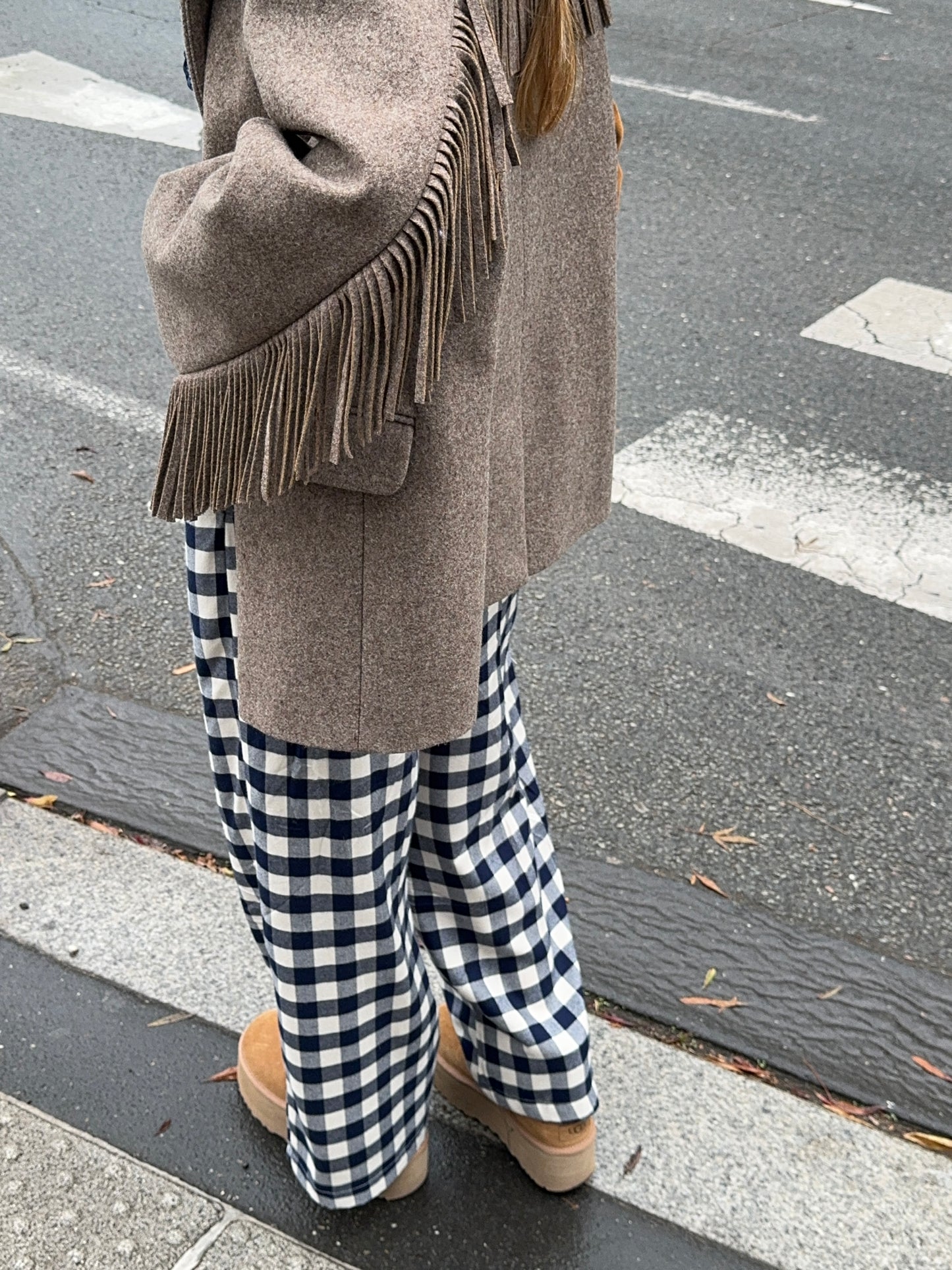 Pantalon vichy bleu