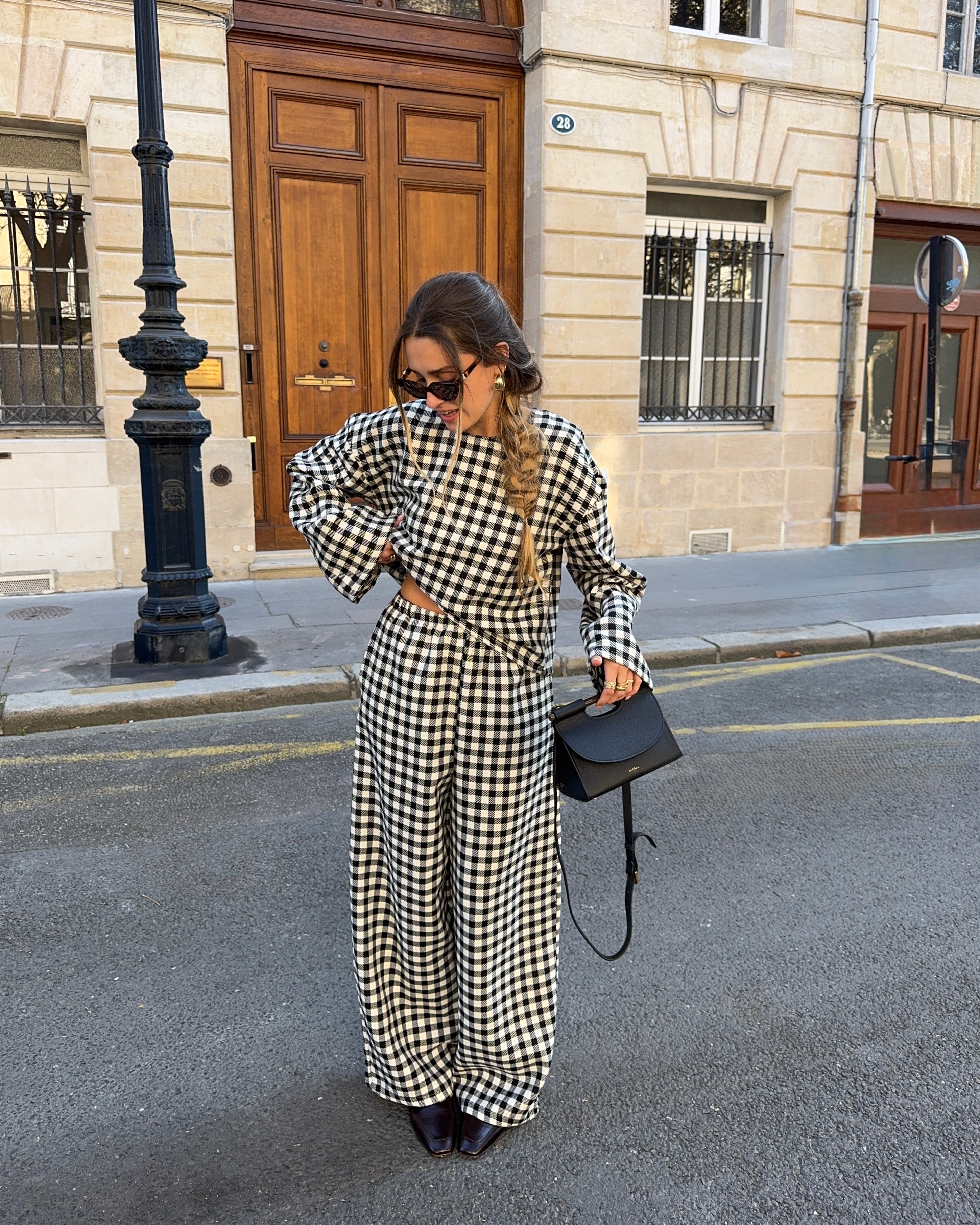 Pantalon laine vichy noir et blanc