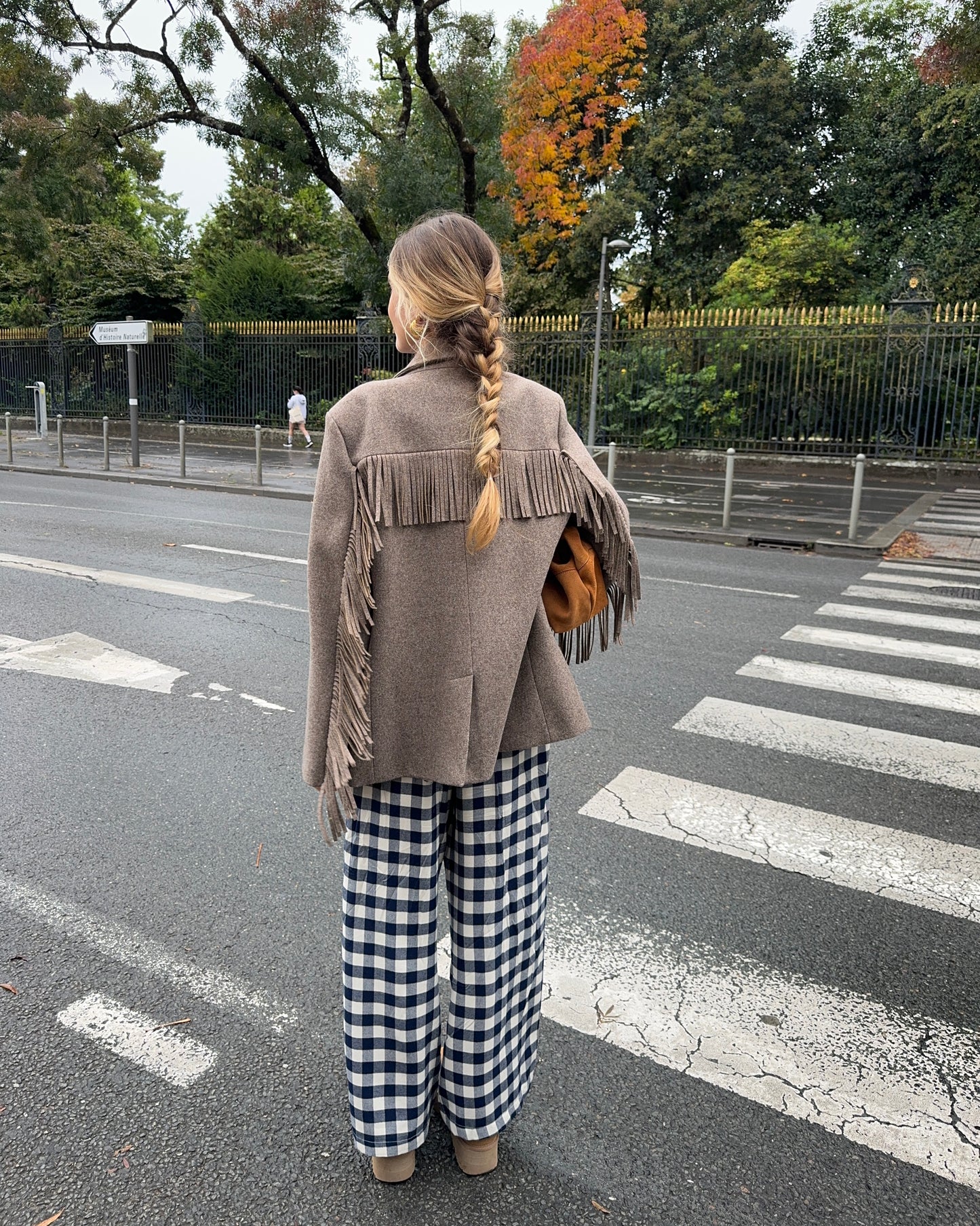 Pantalon vichy bleu