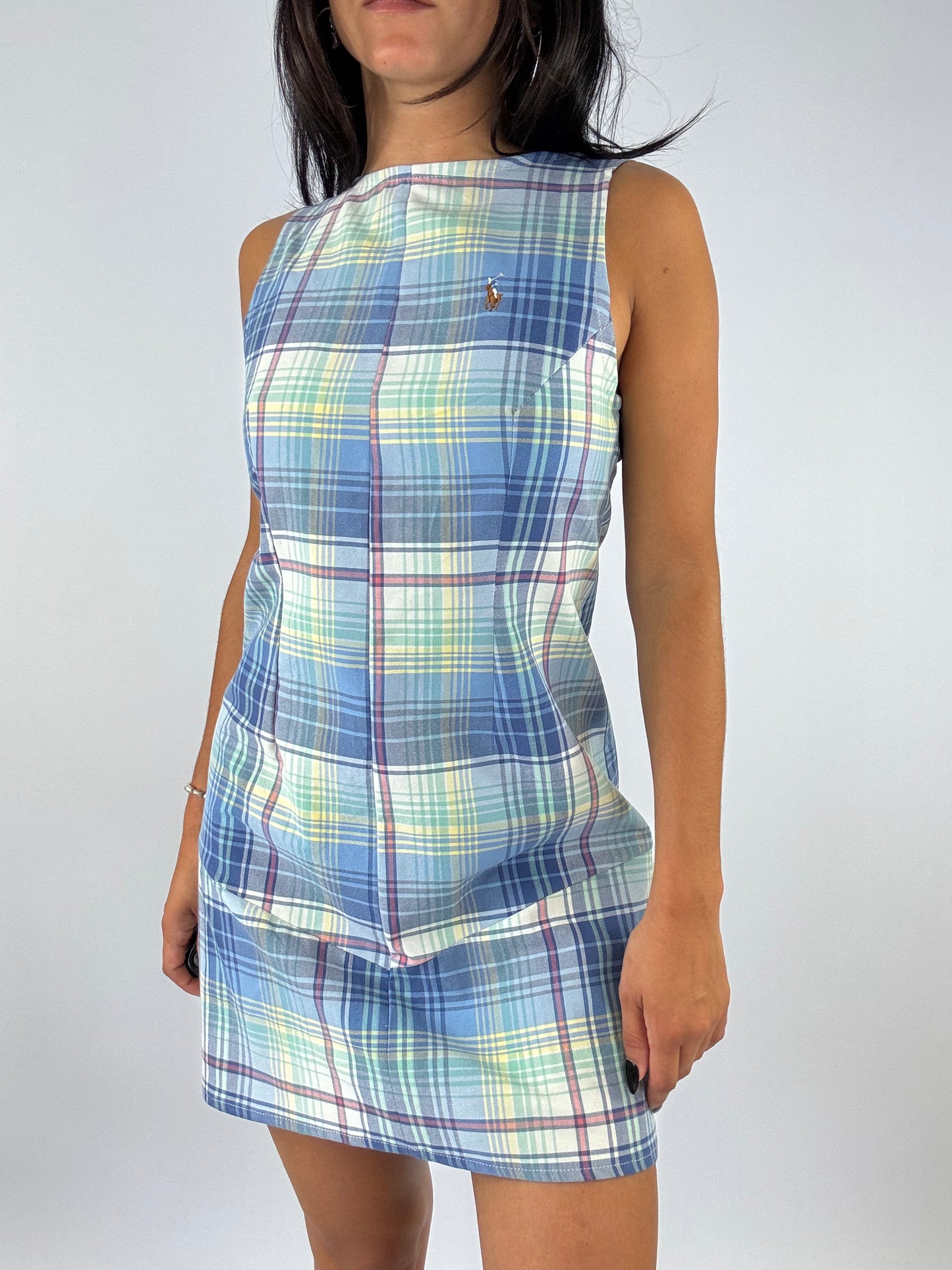 Robe upcyclée à carreaux