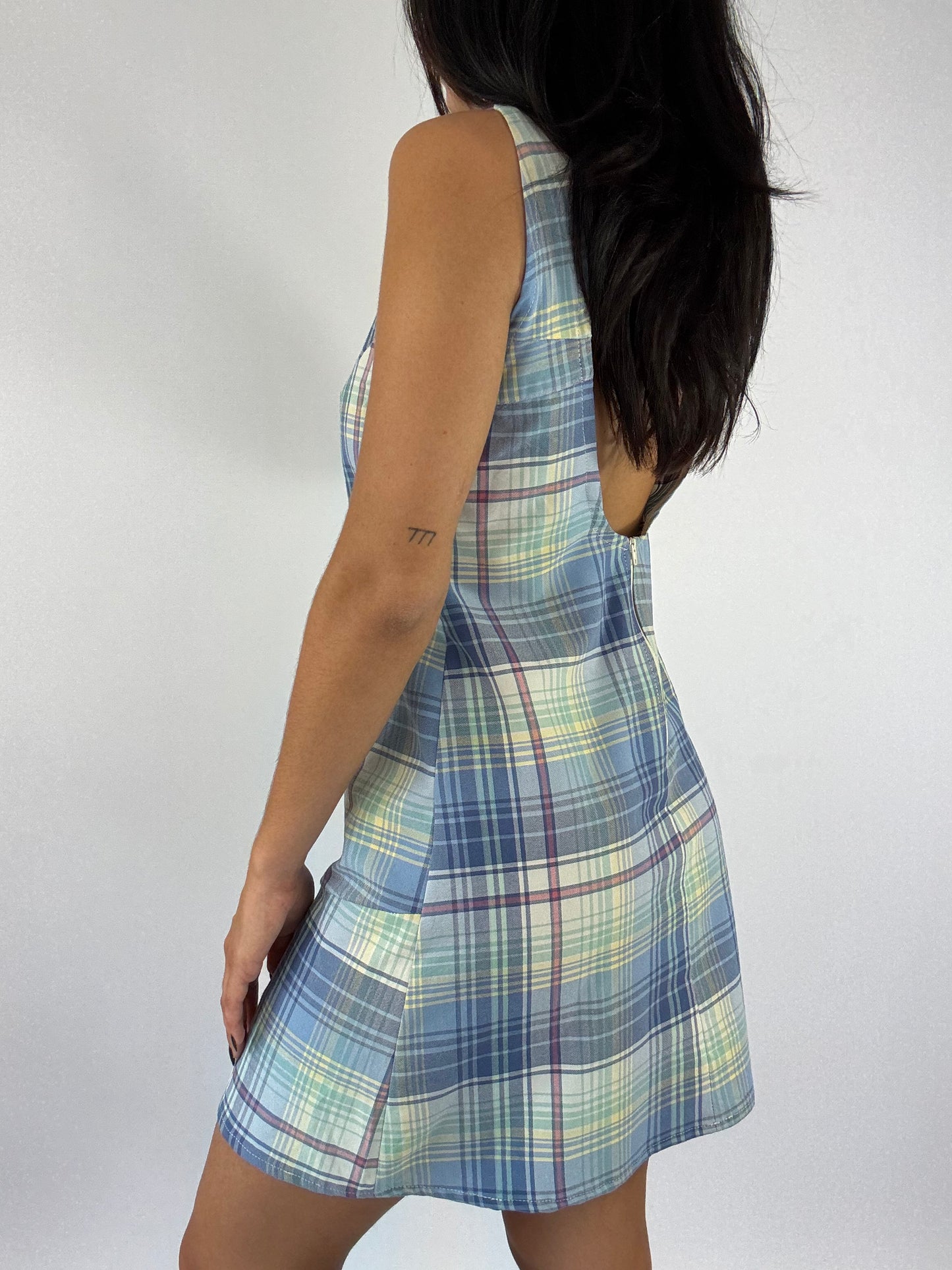 Robe upcyclée à carreaux