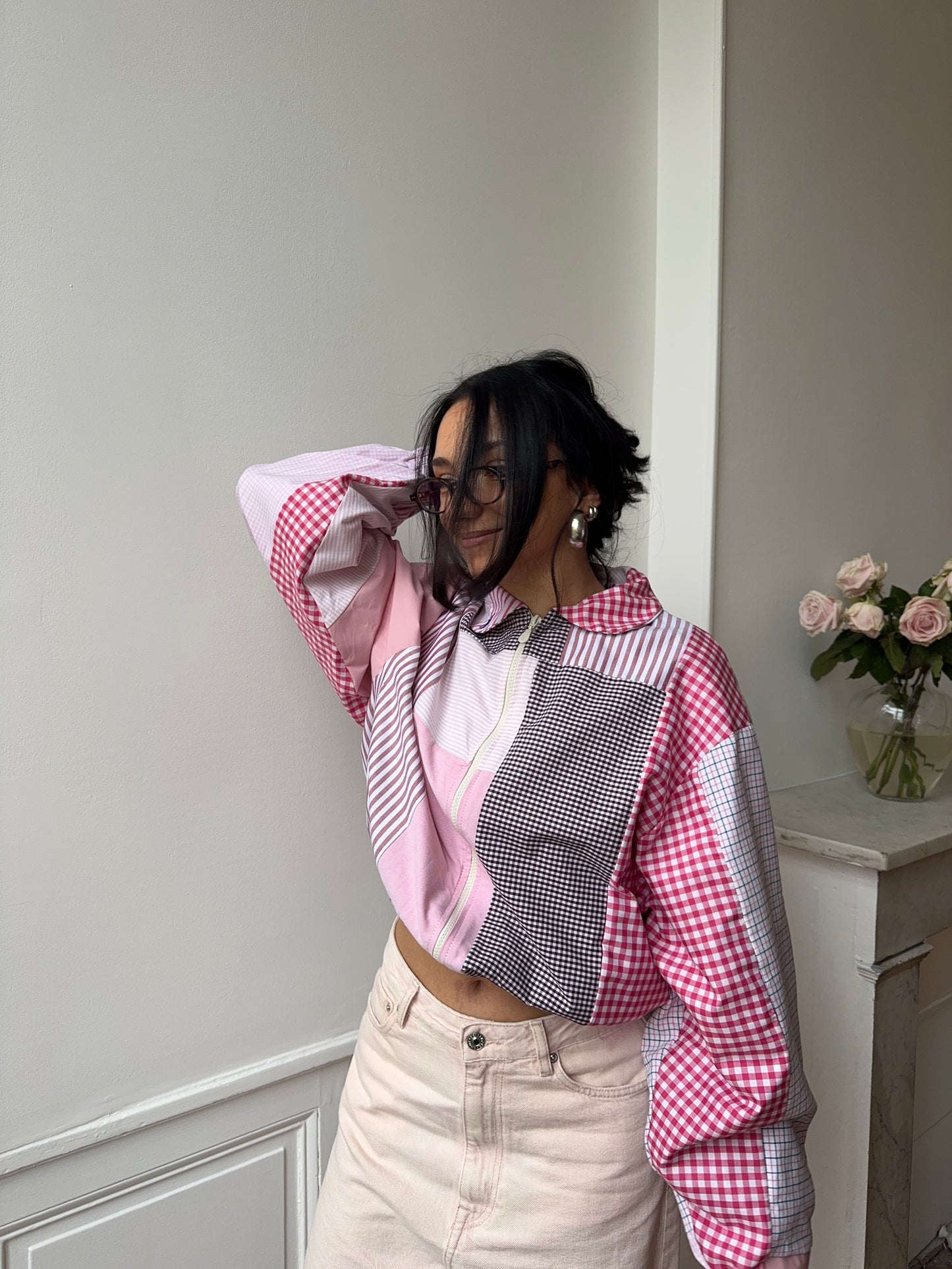 Bomber upcyclé patchwork