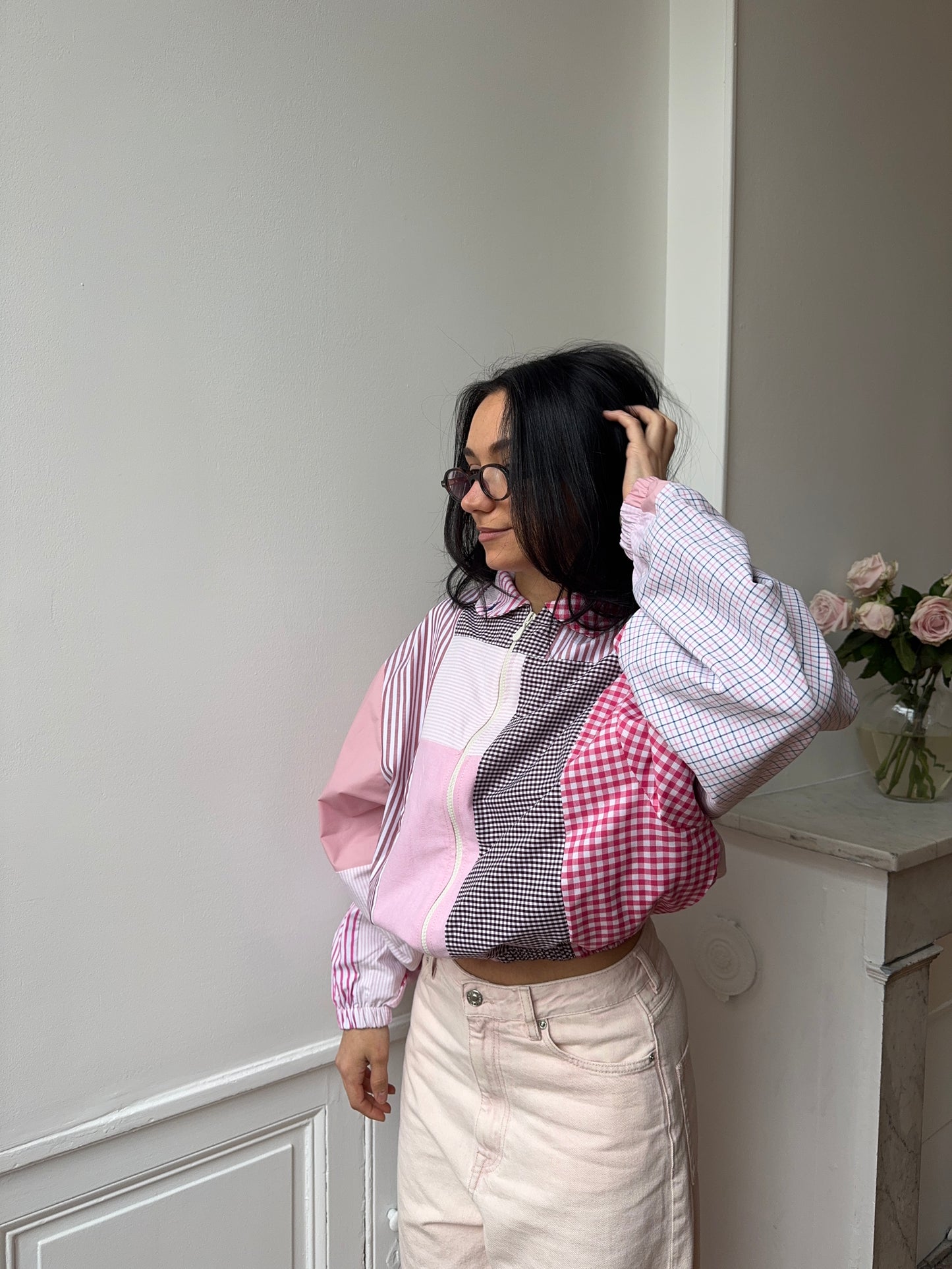 Bomber upcyclé patchwork