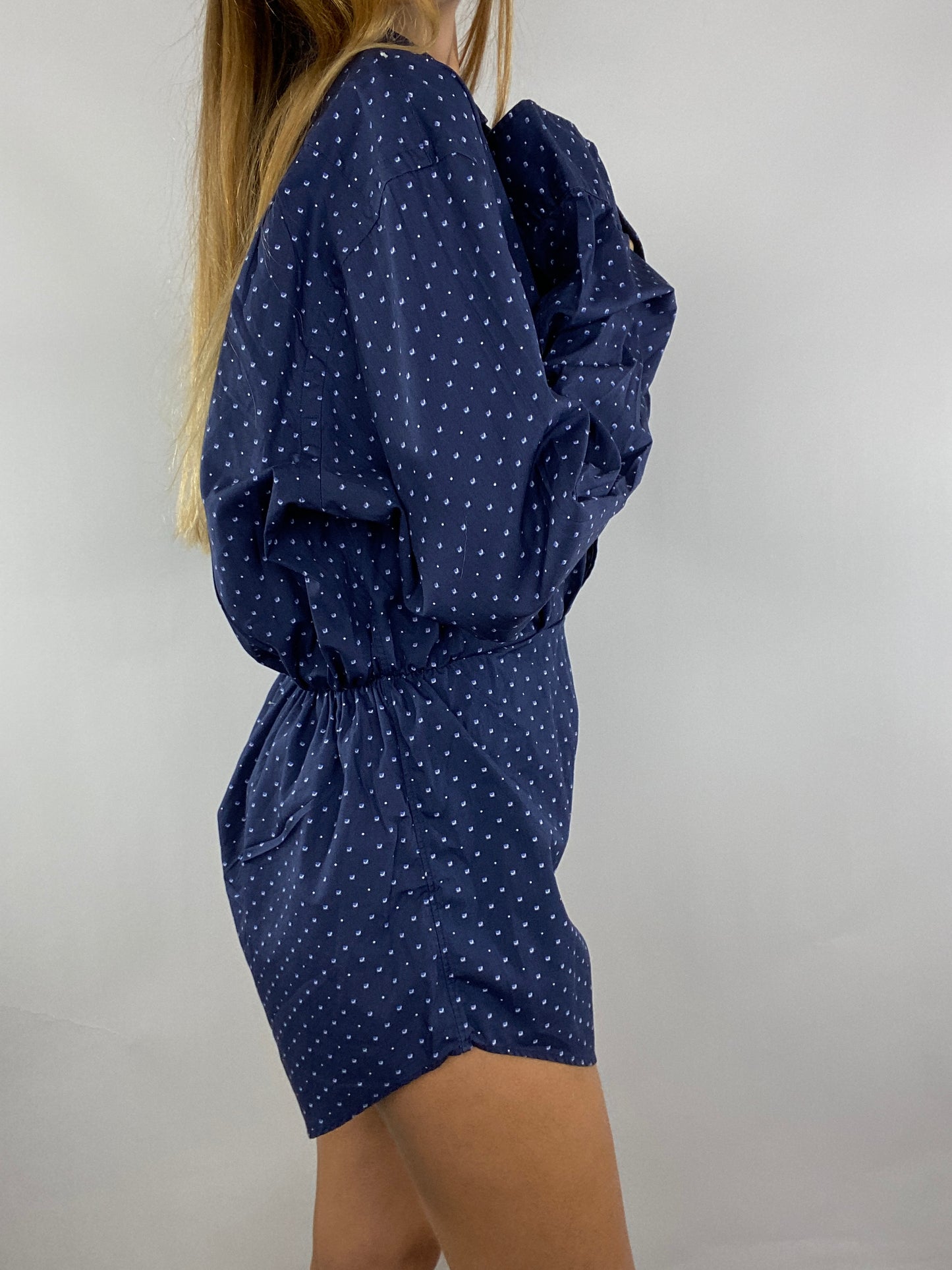 Combinaison upcyclée marine à motif