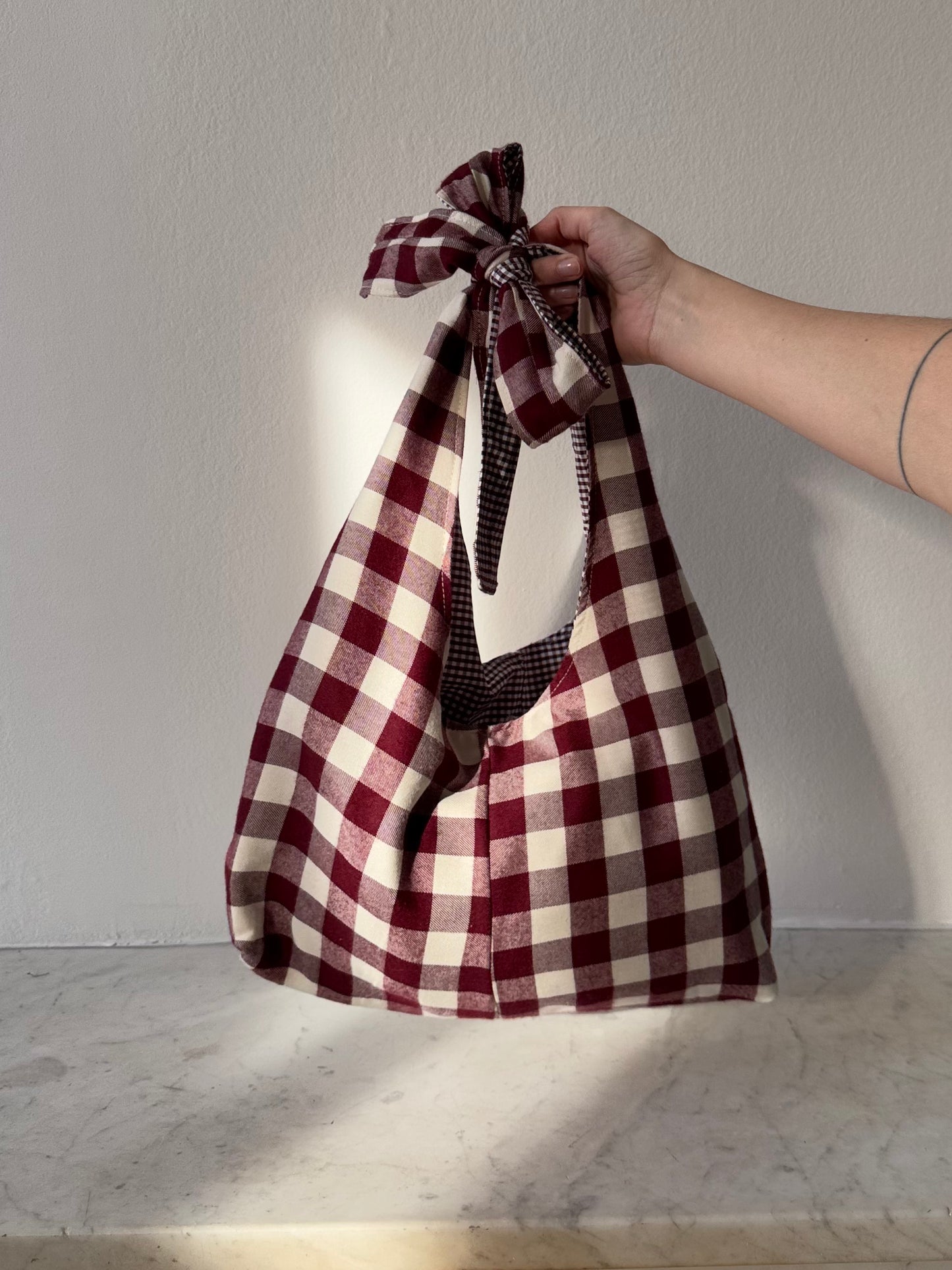 Sac nœud réversible vichy