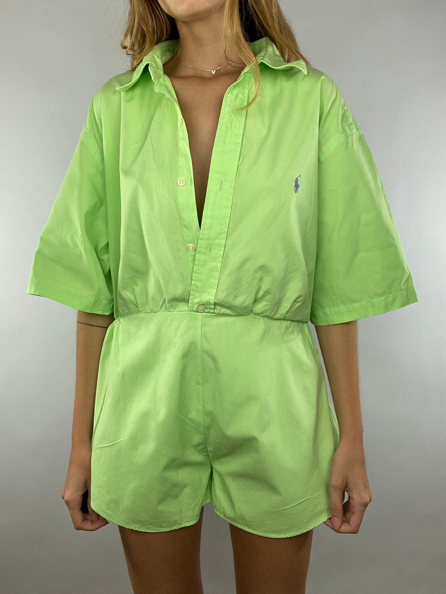 Combinaison upcyclée vert pomme