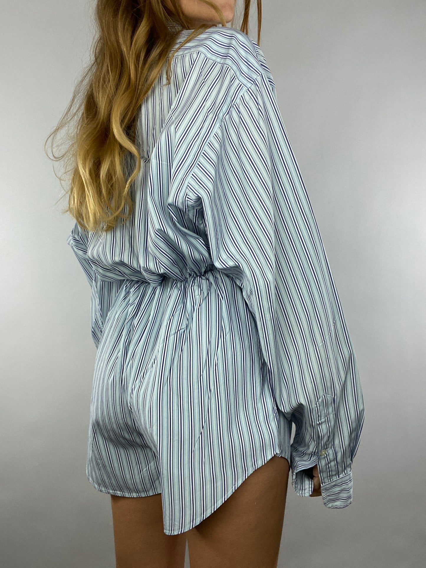 Combinaison upcyclée bleu clair à rayures
