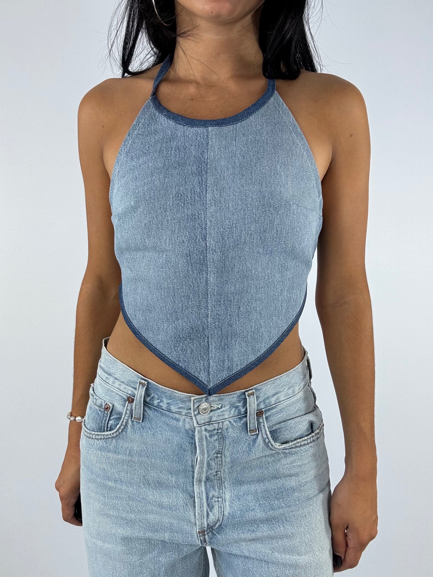 Top upcyclé denim