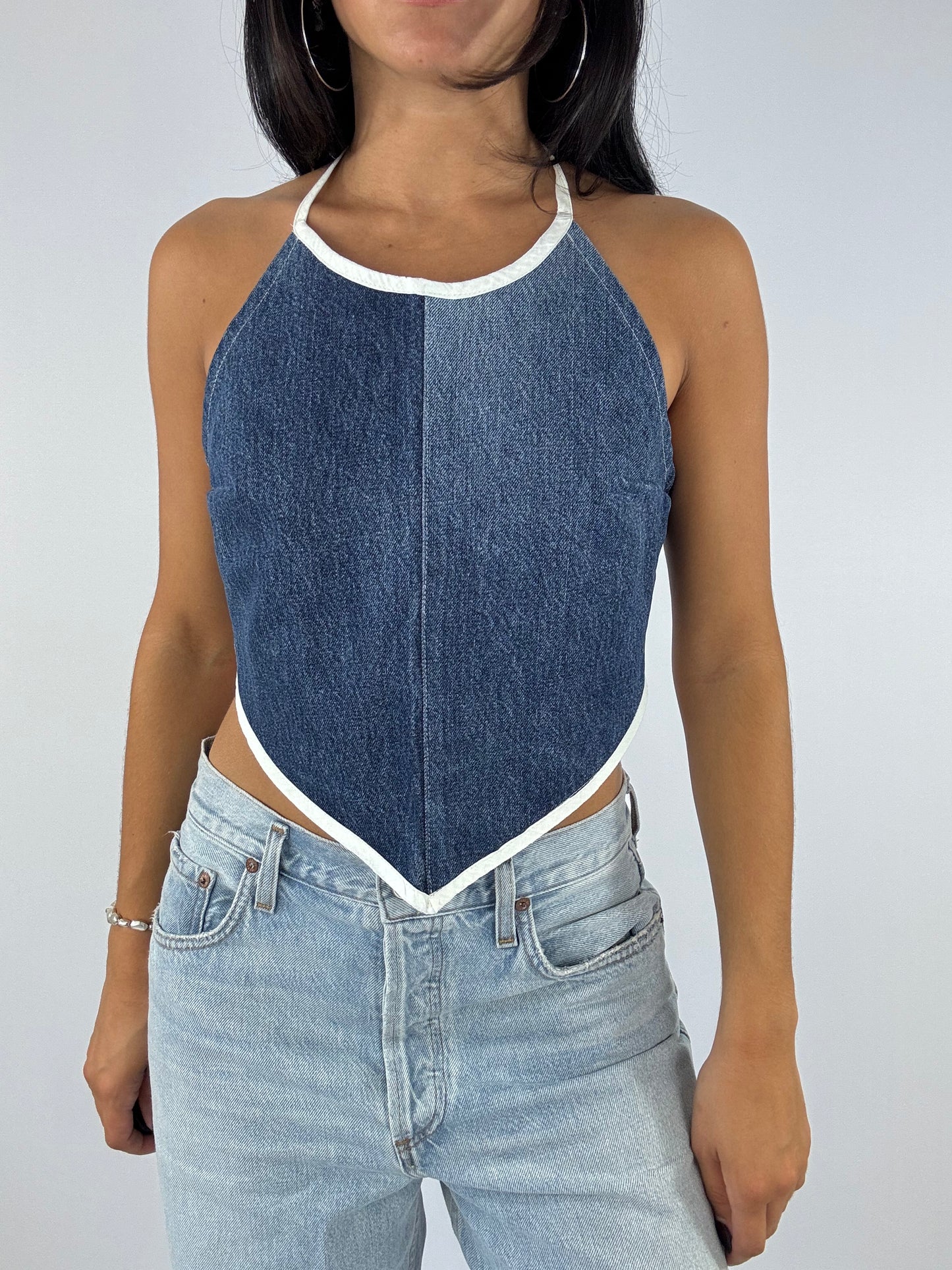 Top upcyclé denim