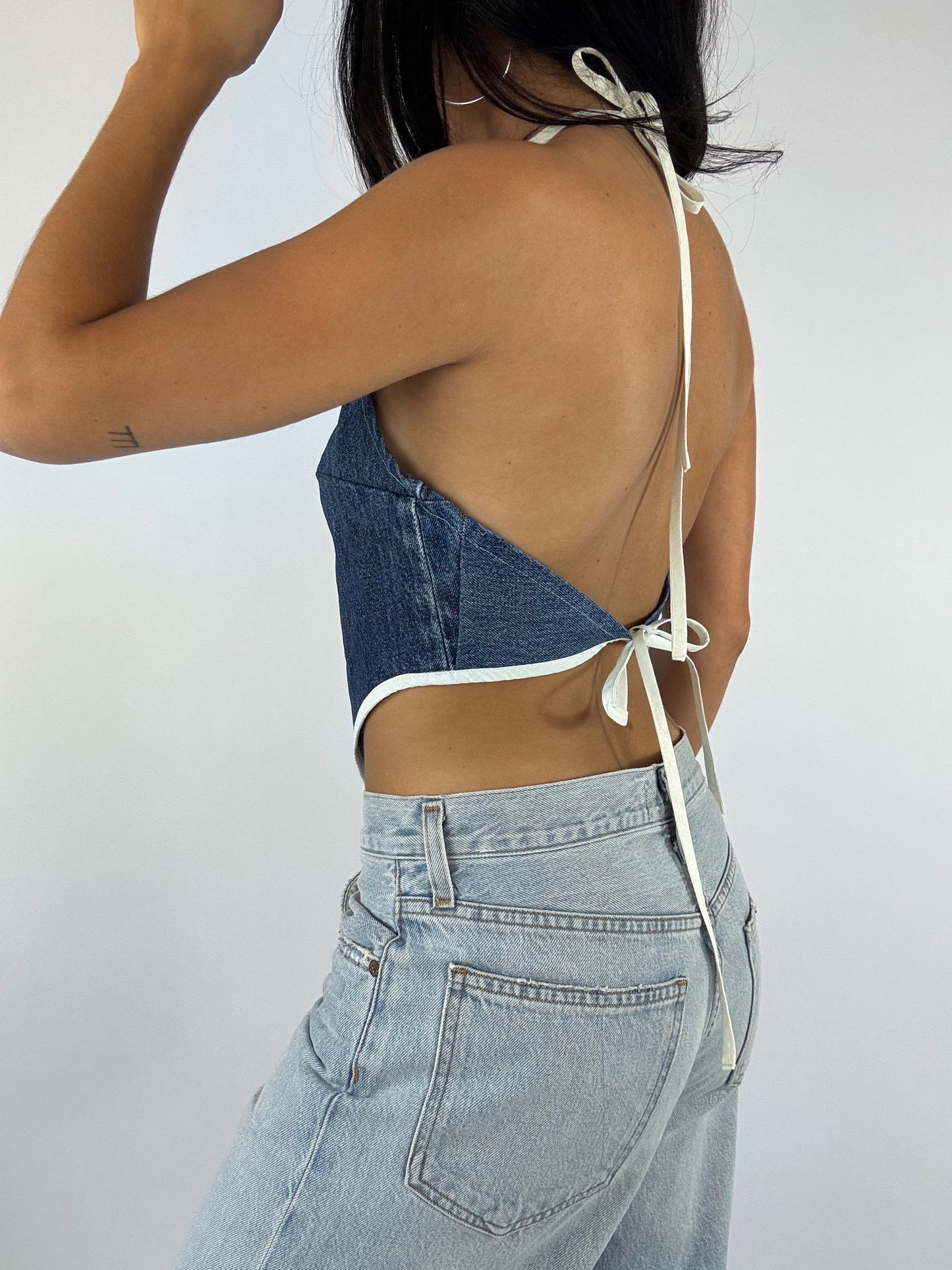 Top upcyclé denim