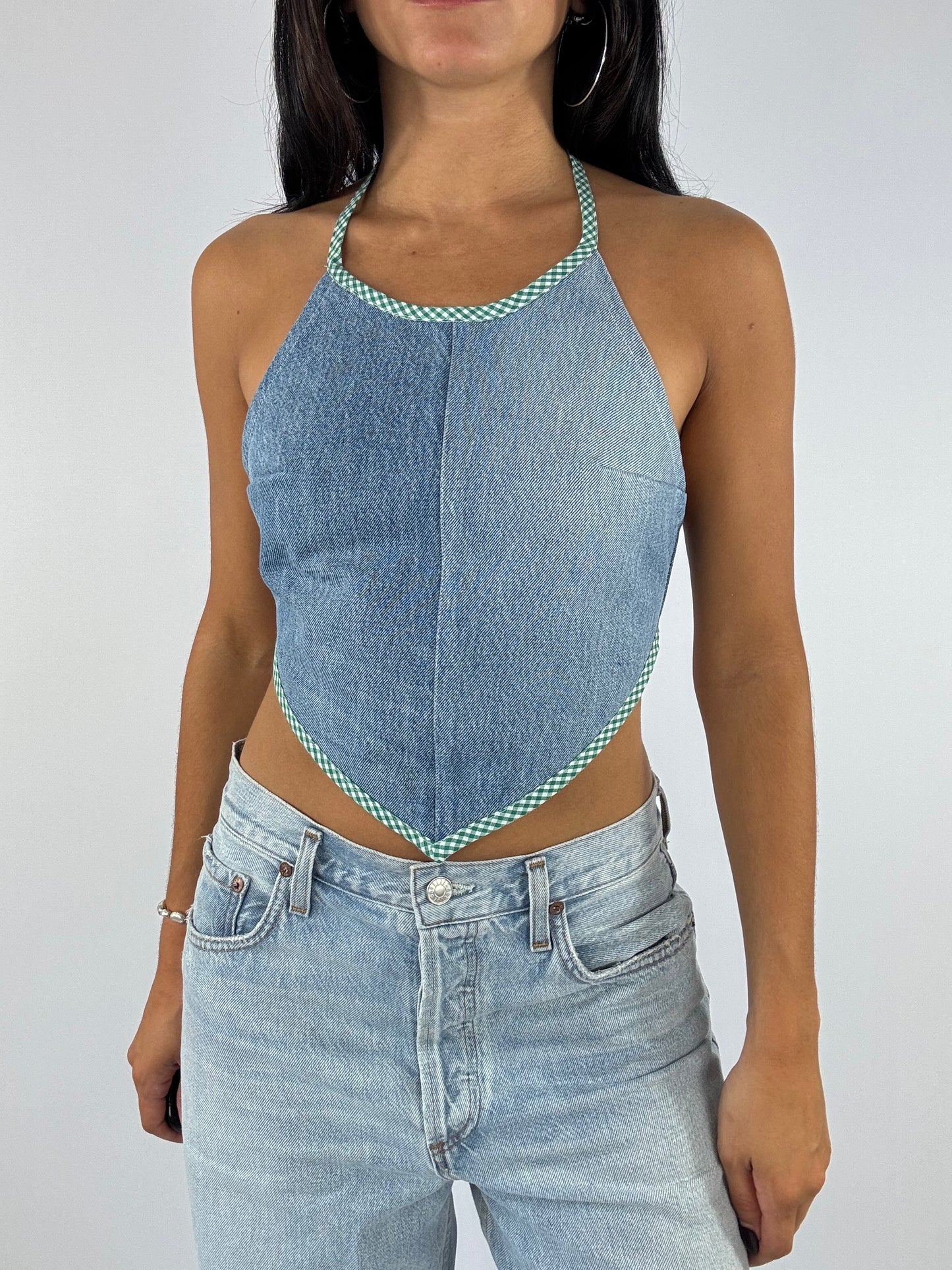 Top upcyclé denim