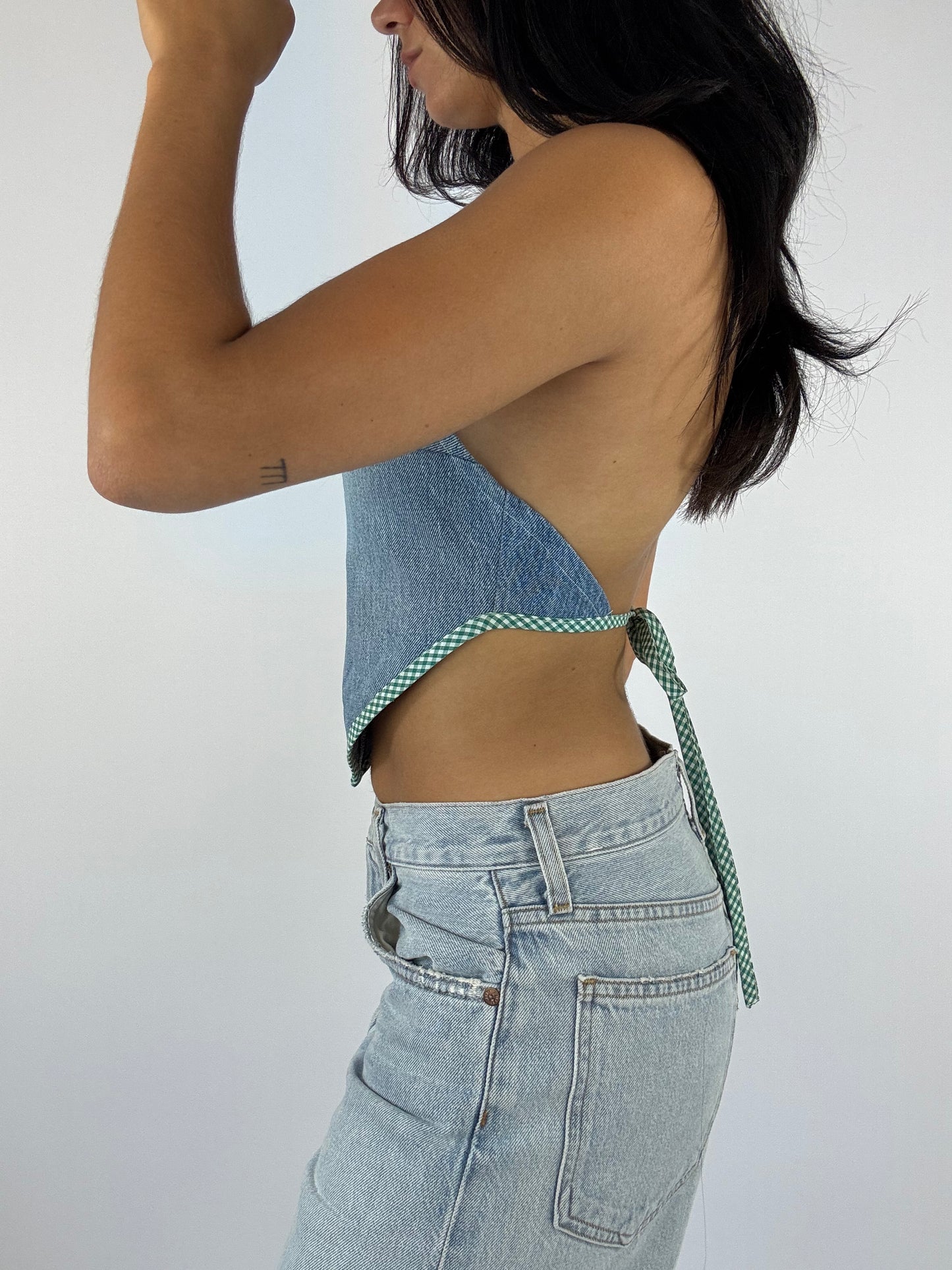 Top upcyclé denim