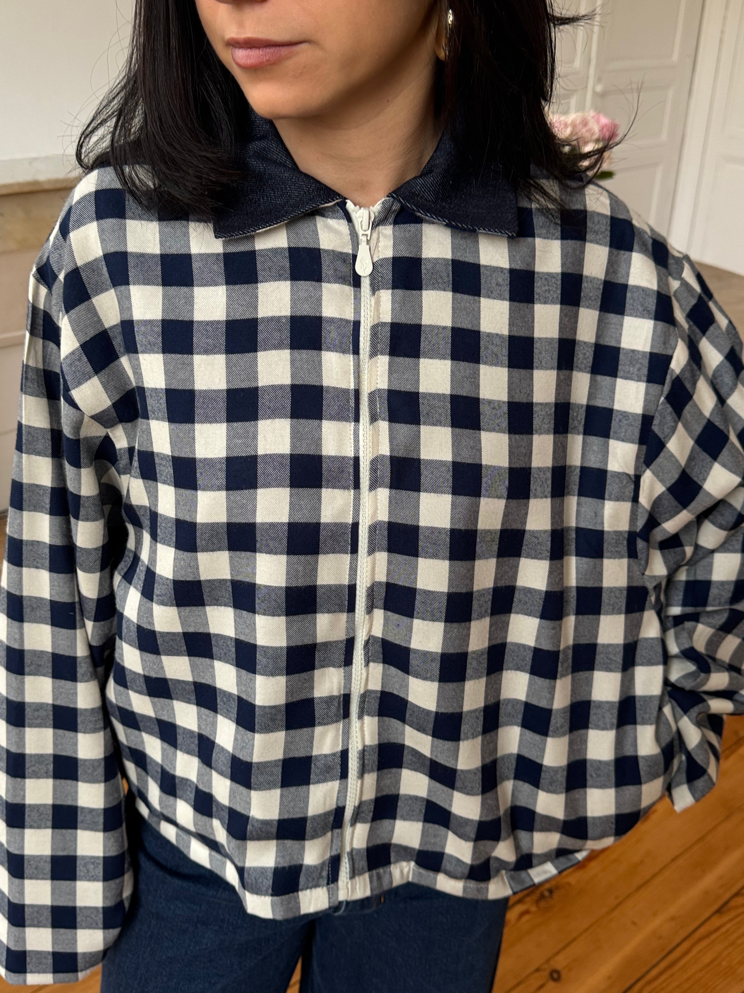 Veste vichy bleu