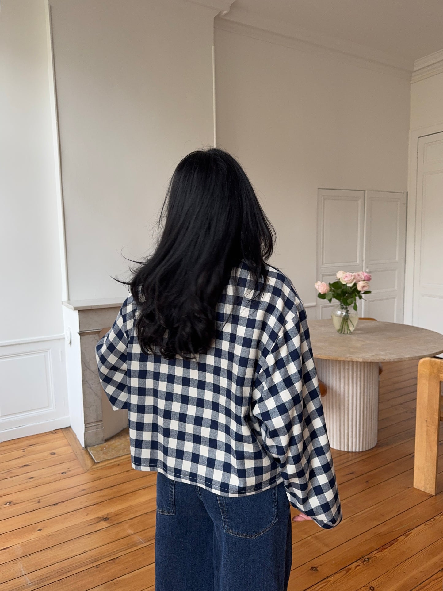 Veste vichy bleu
