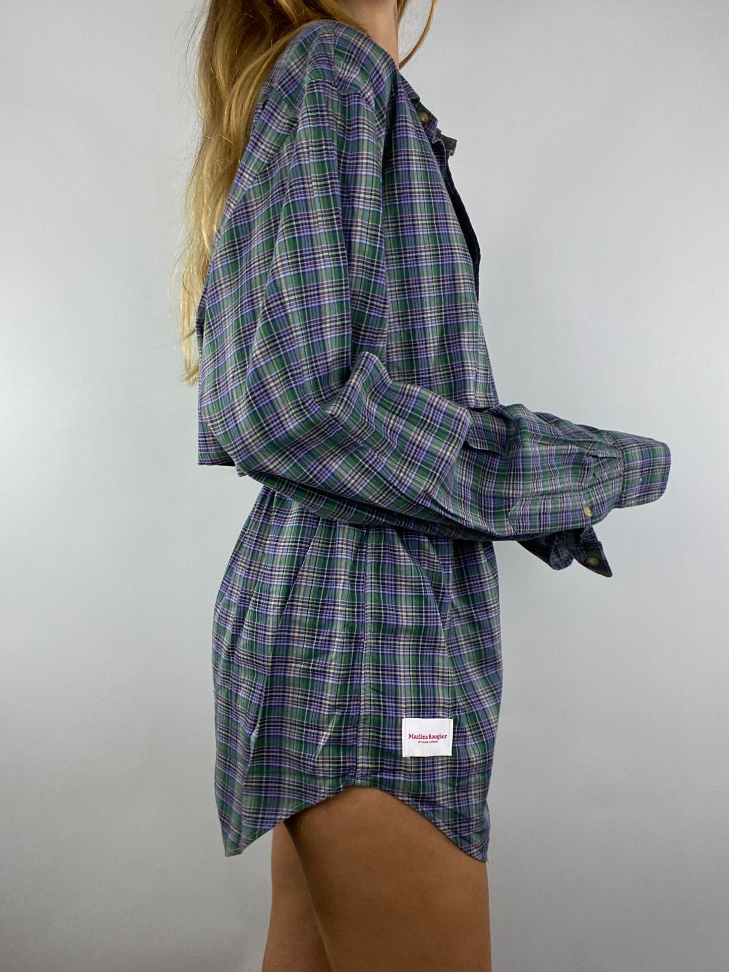 Ensemble upcyclé à carreaux