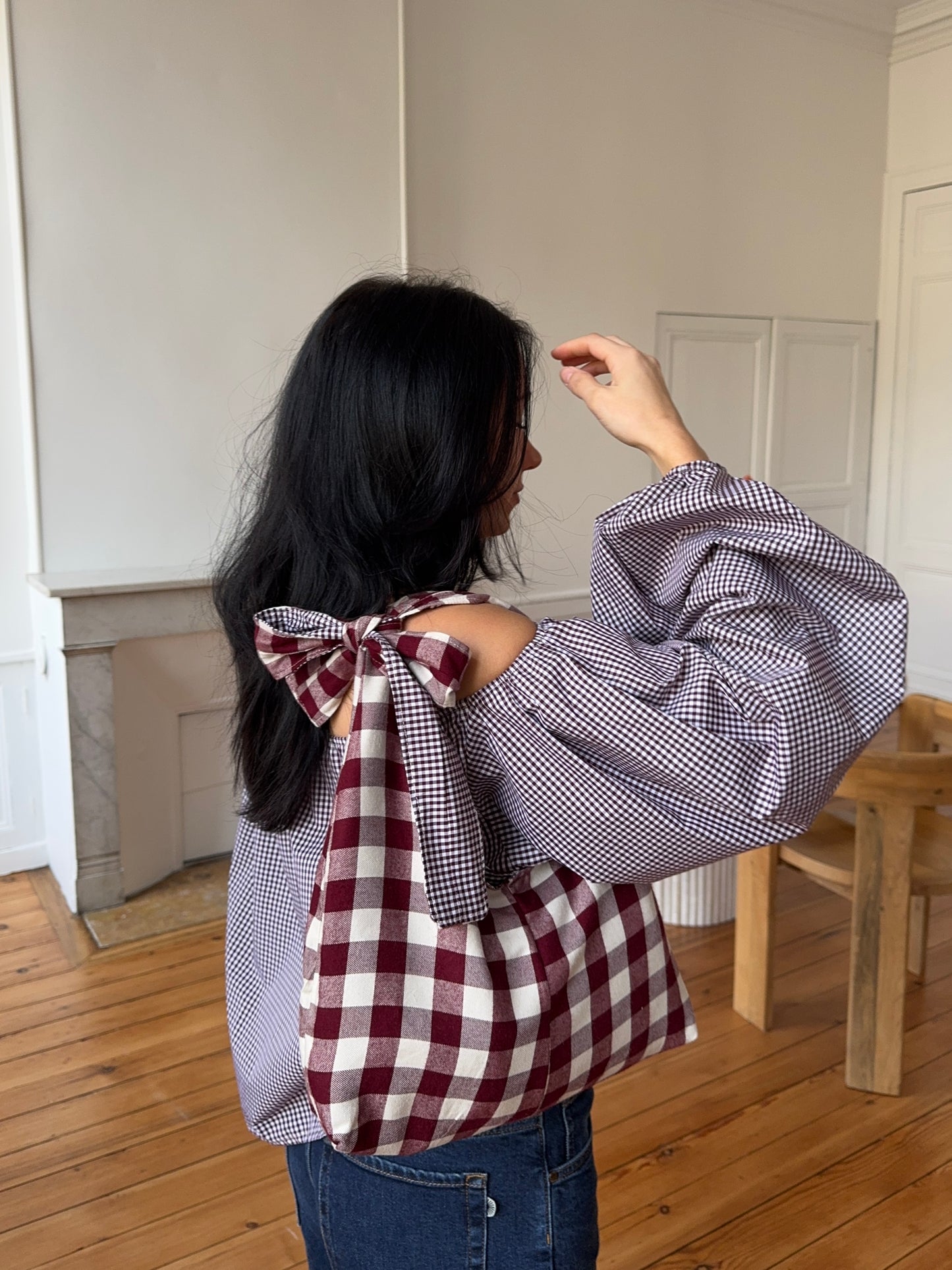 Sac nœud réversible vichy