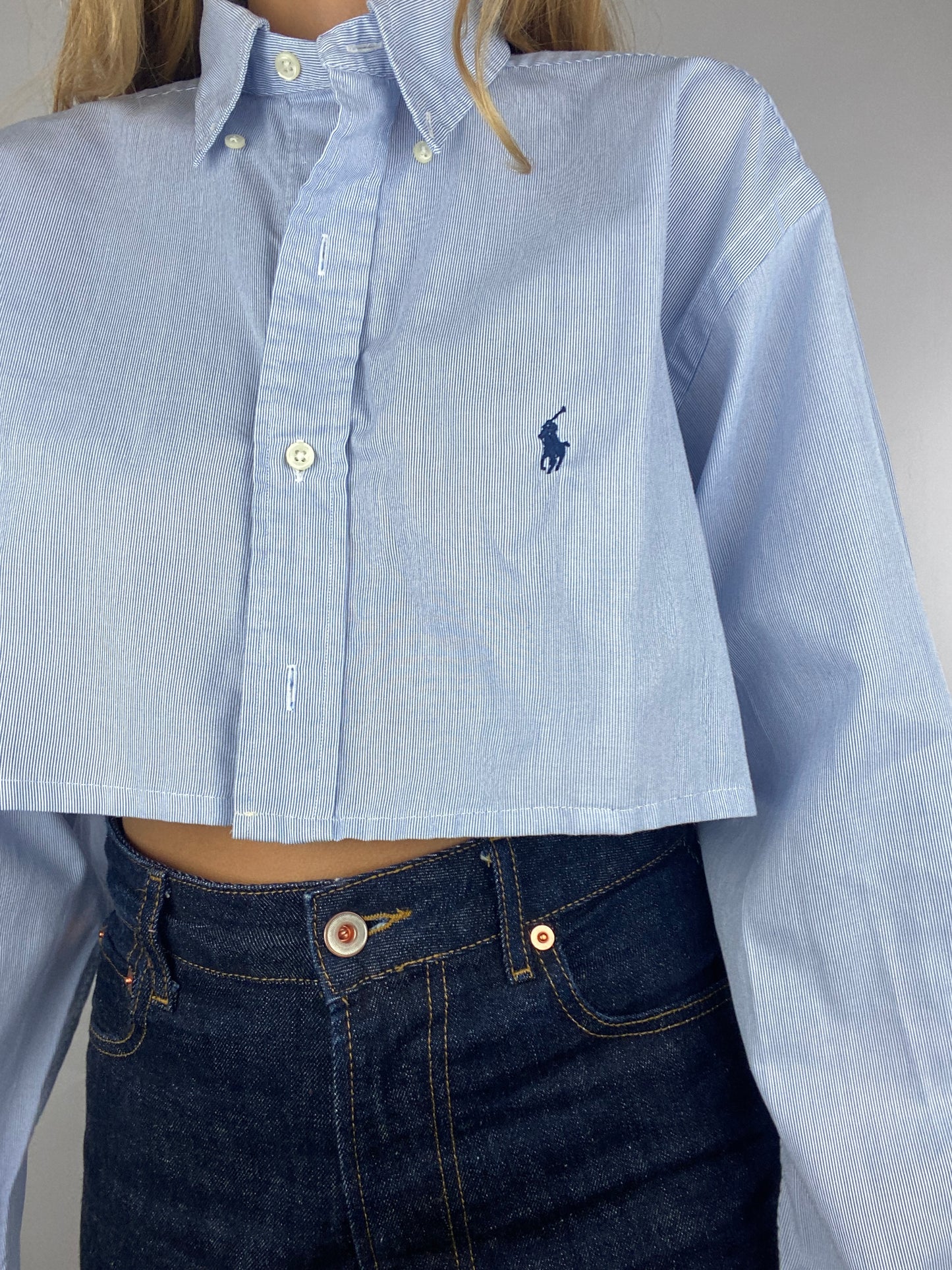 Chemise upcyclée à fines rayures