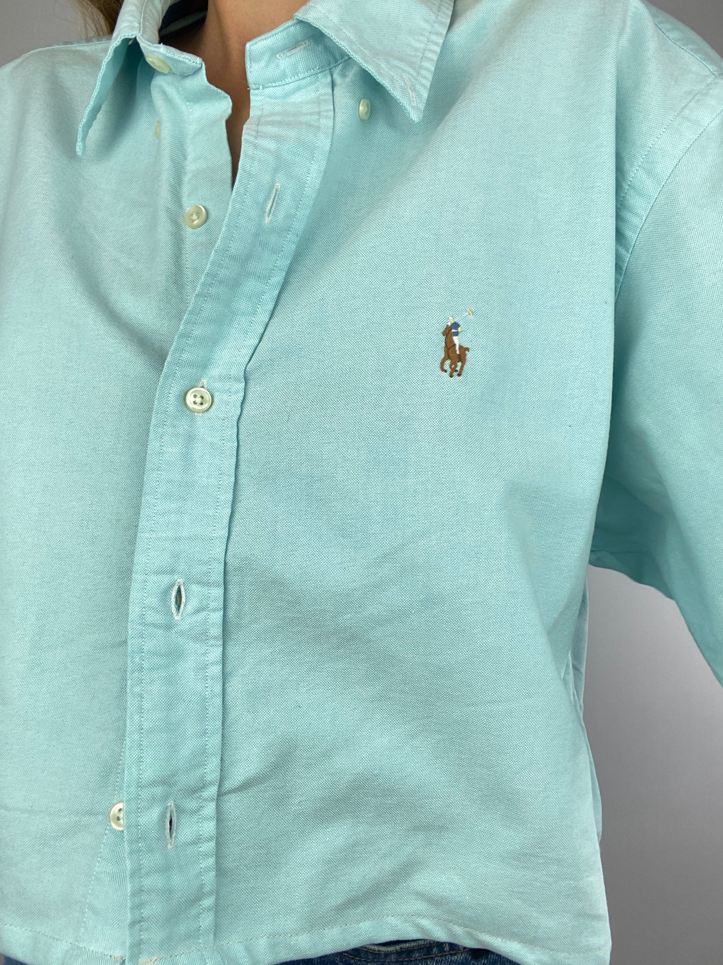 Chemise upcyclée dos nu V ciel