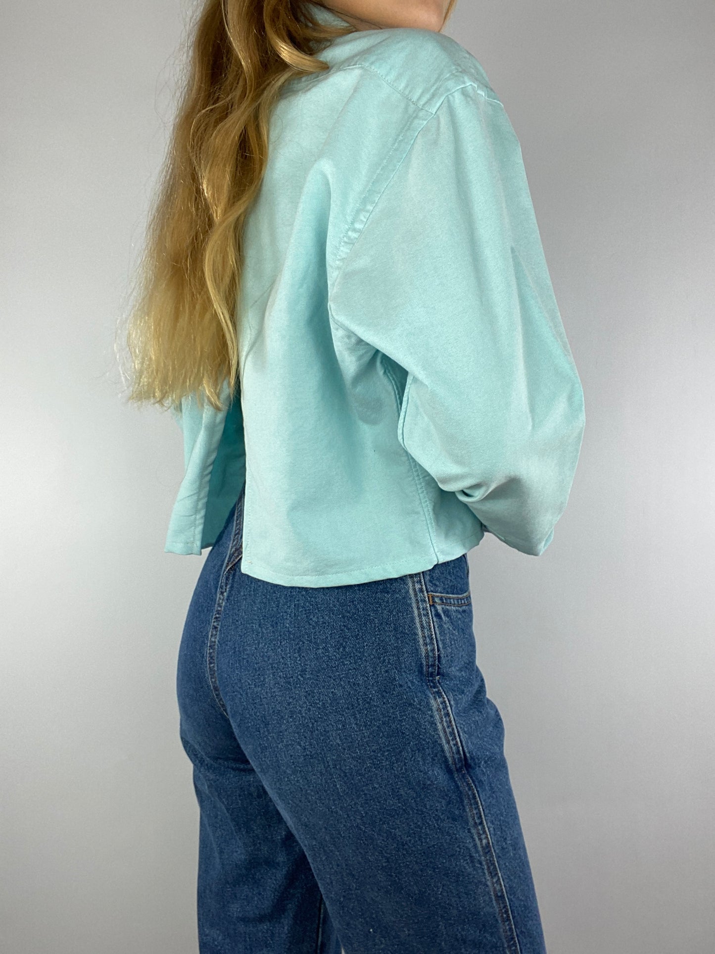 Chemise upcyclée dos nu V ciel