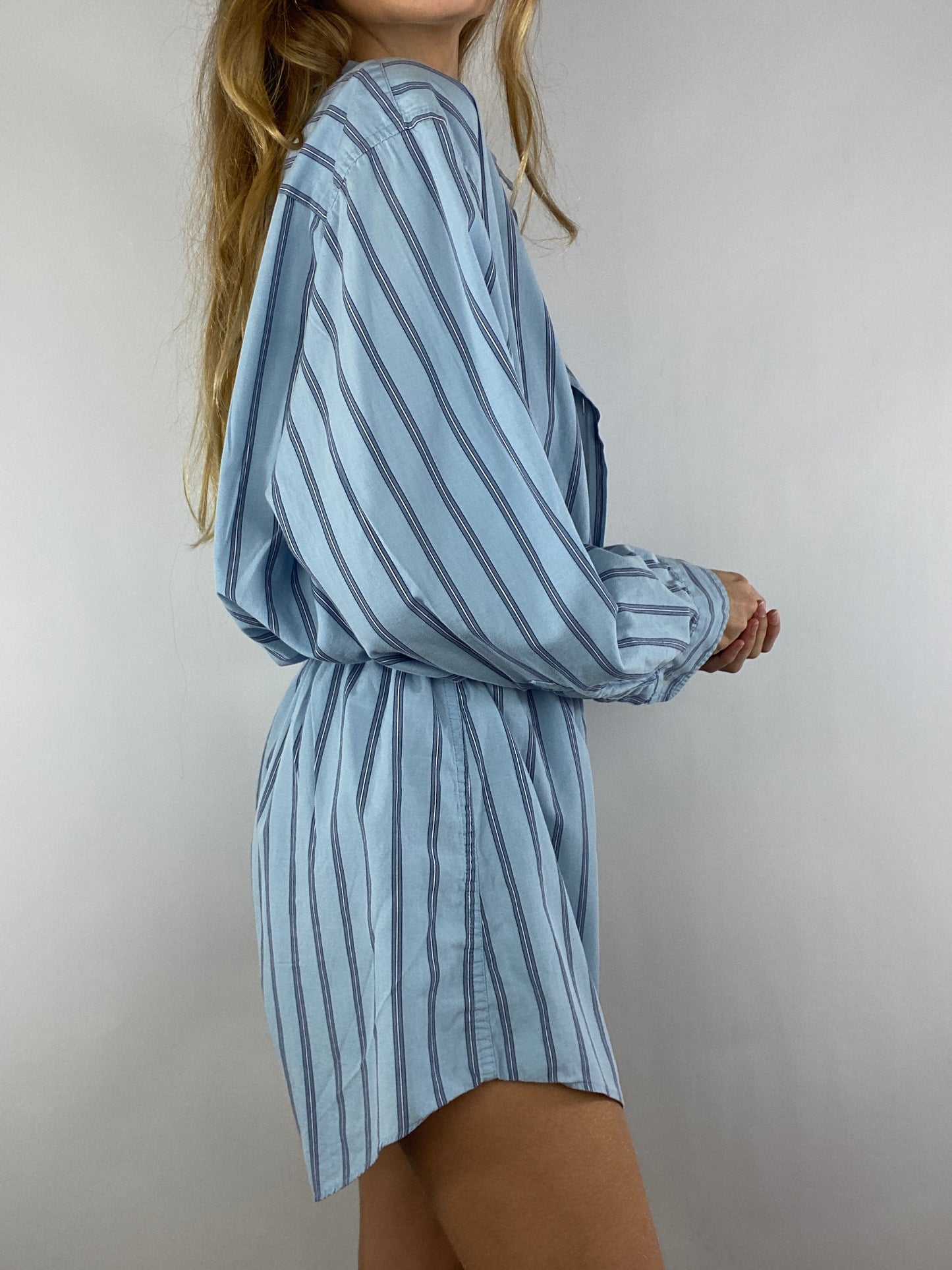 Combinaison upcyclée bleu clair à rayures