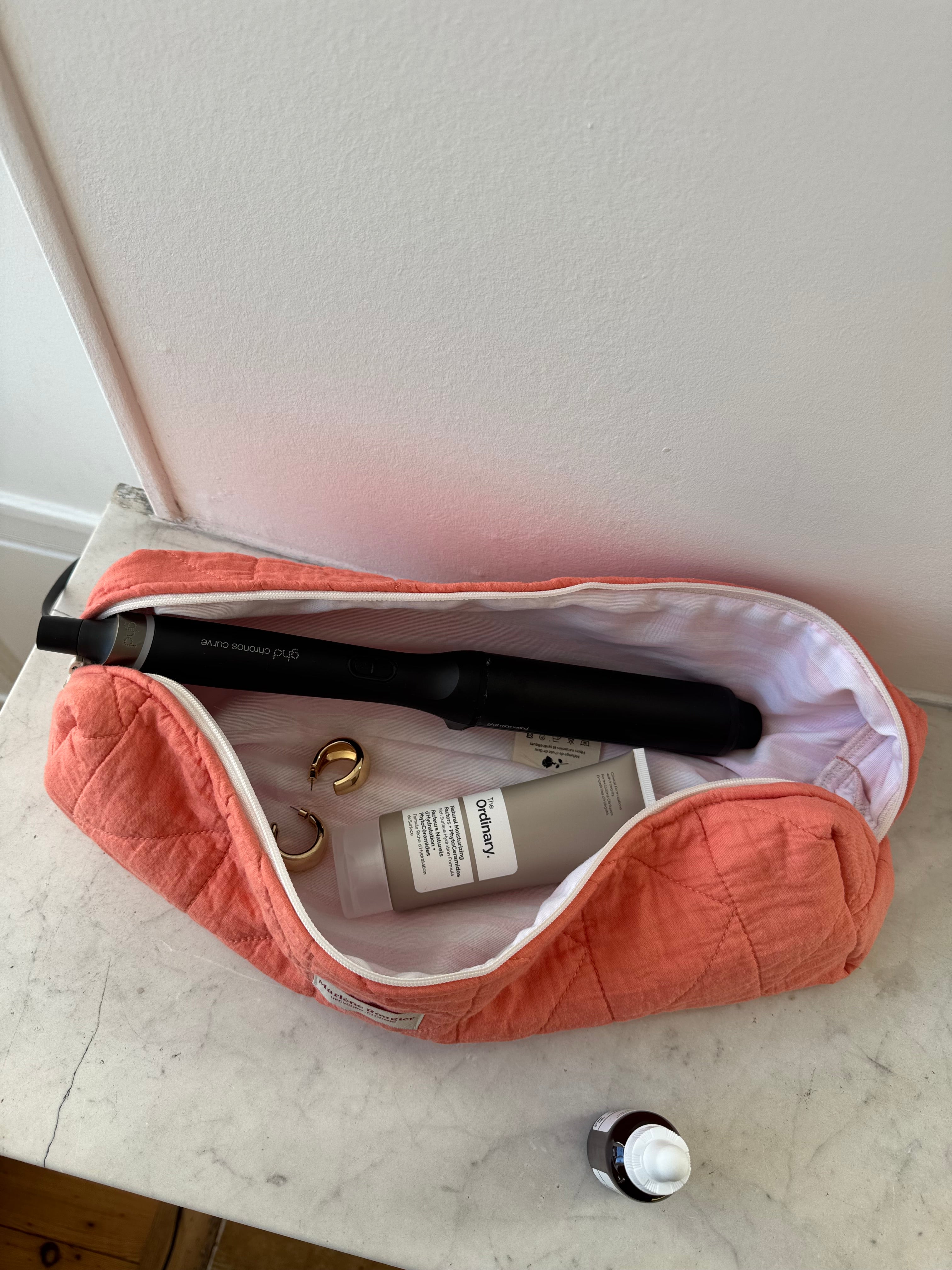 Trousse upcyclée matelassée orange