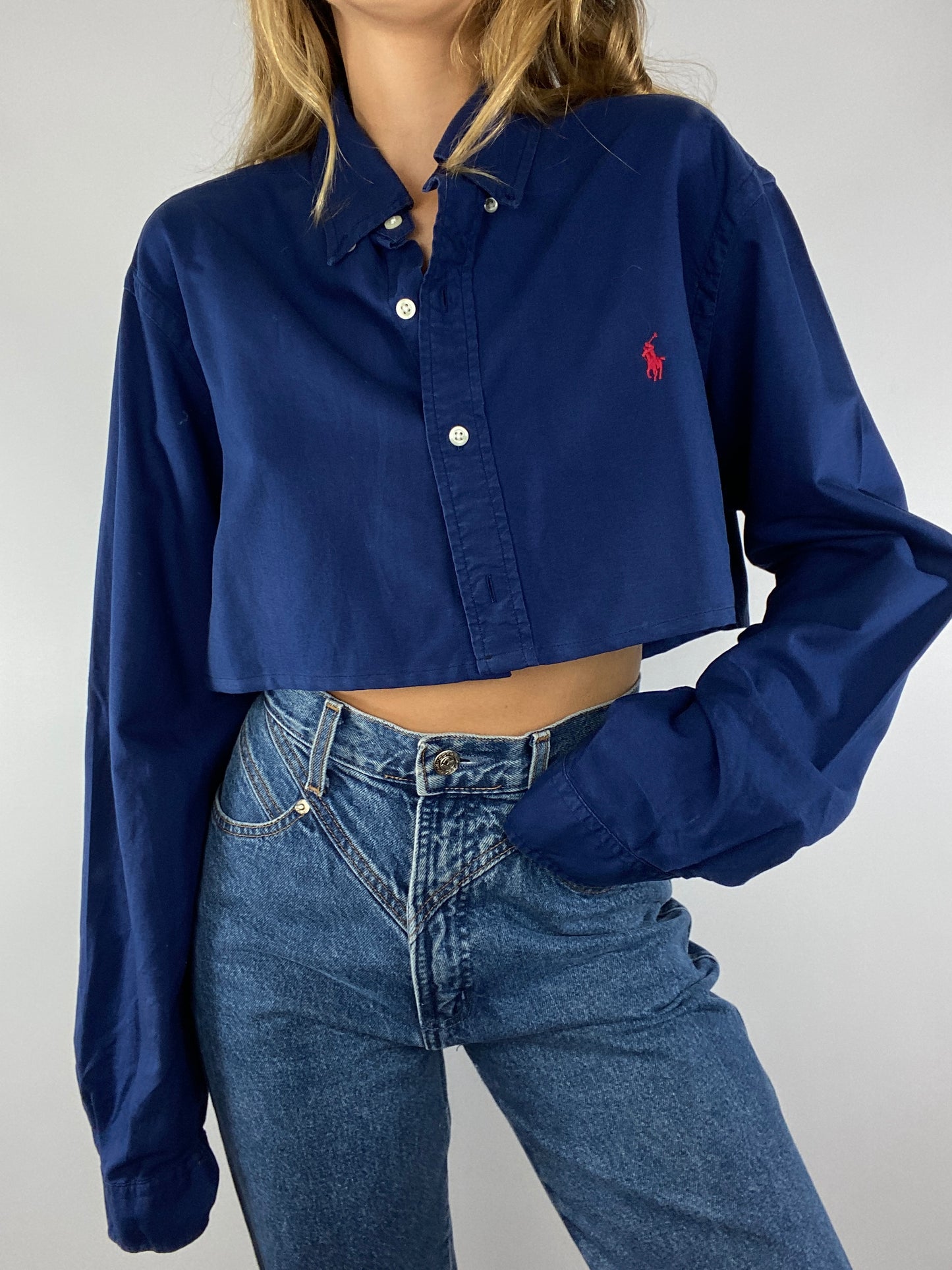 Chemise upcyclée marine