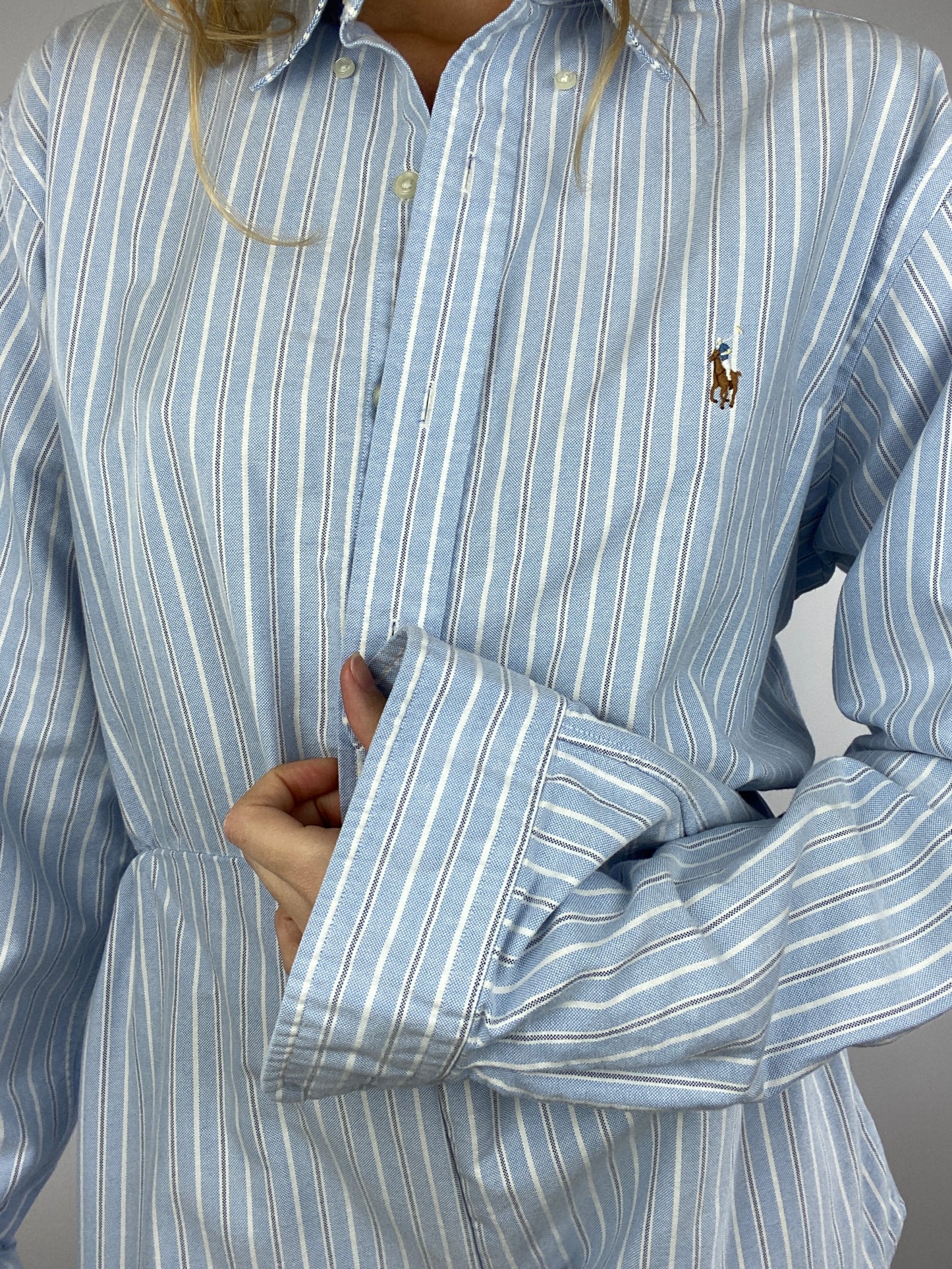 Combinaison upcyclée bleu chiné à rayures