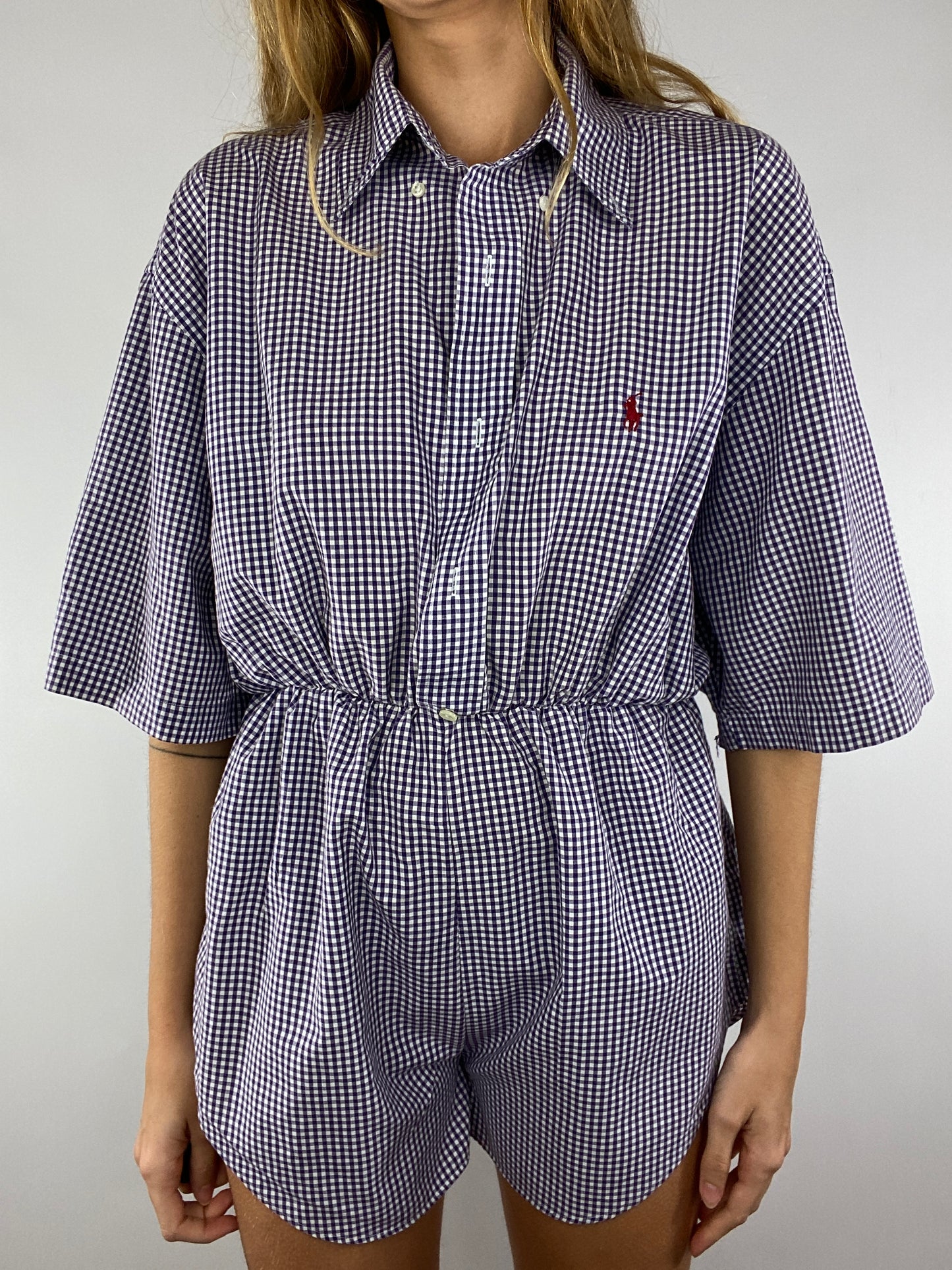 Combinaison upcyclée vichy