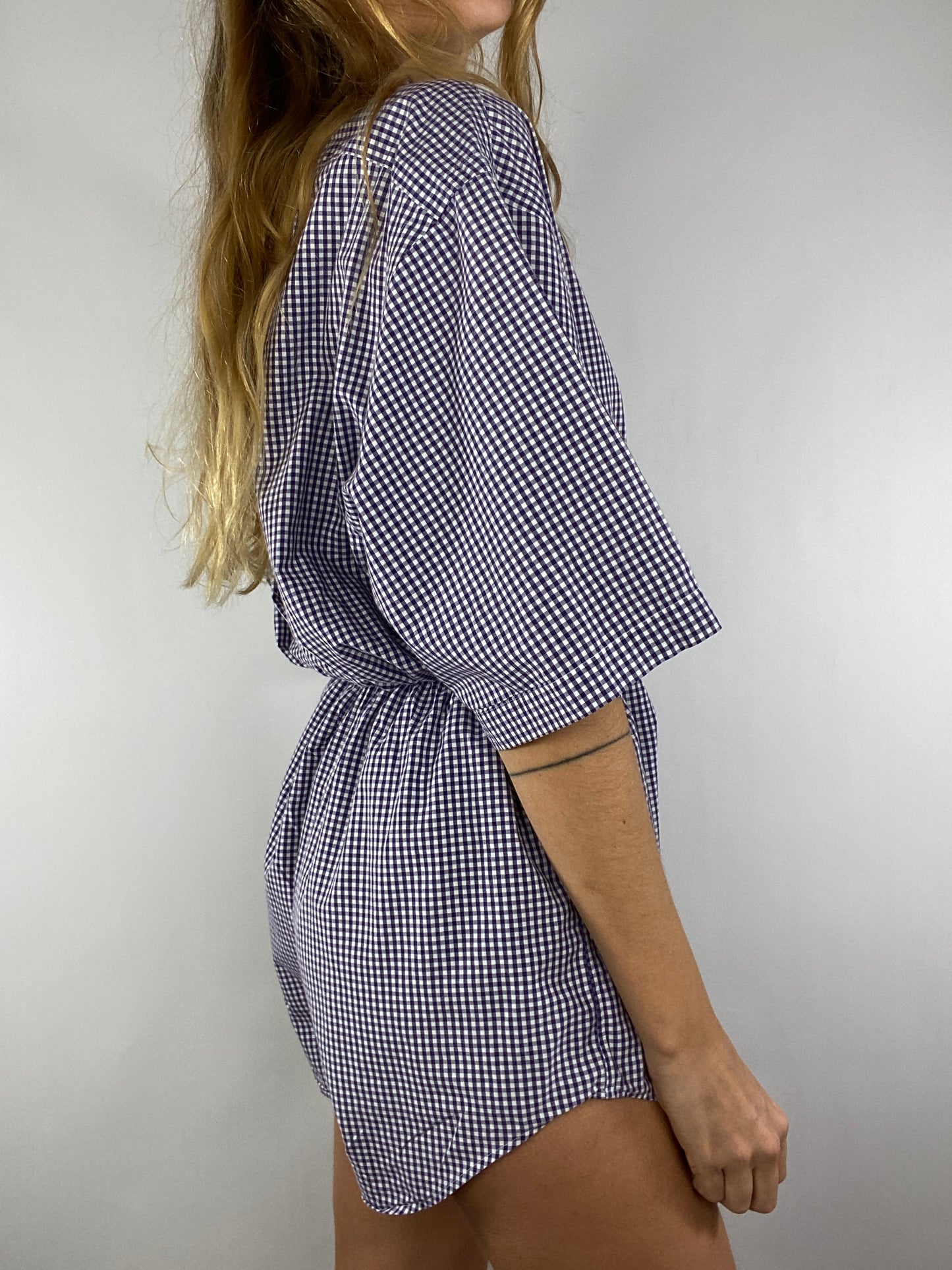 Combinaison upcyclée vichy