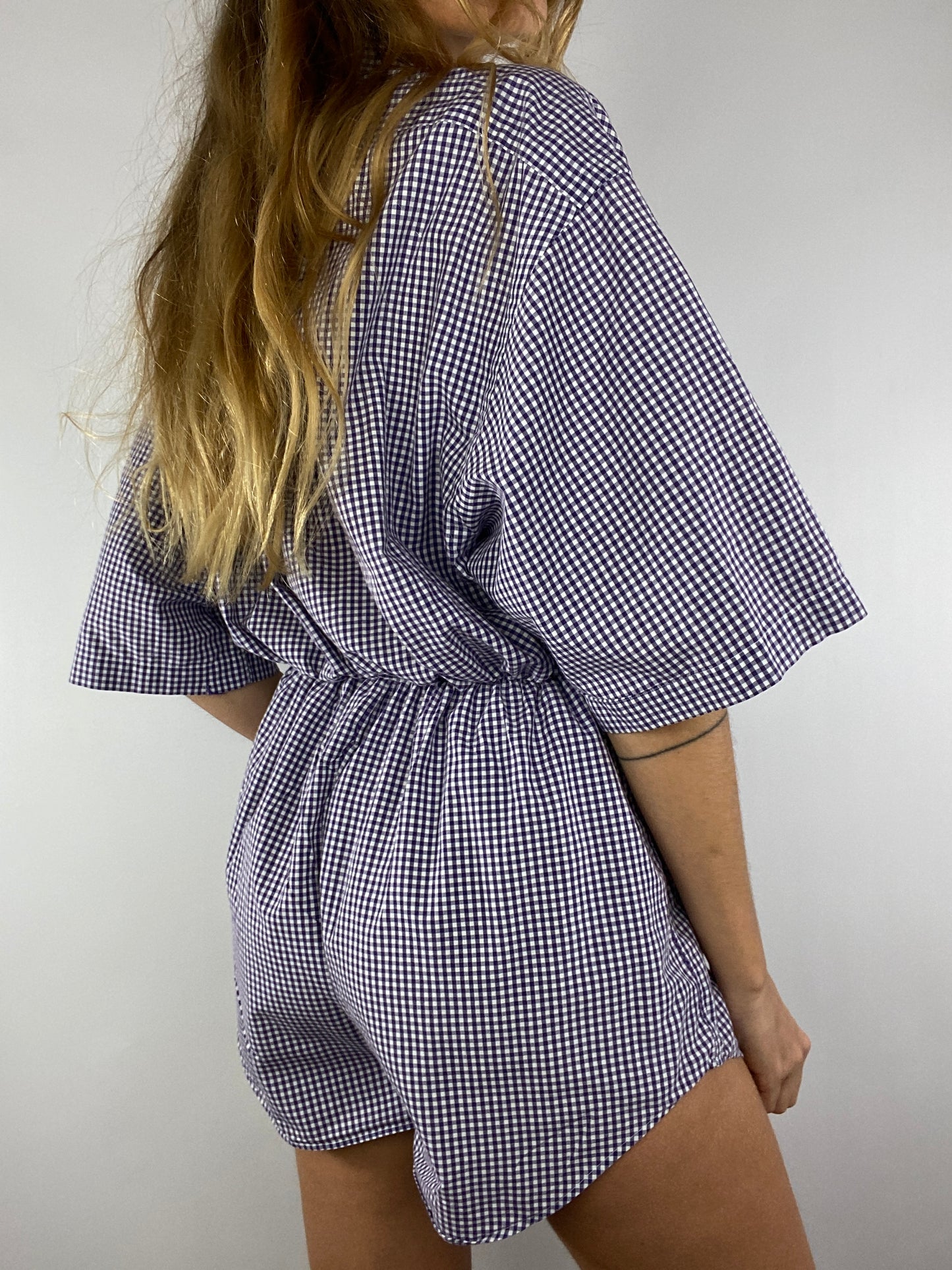 Combinaison upcyclée vichy