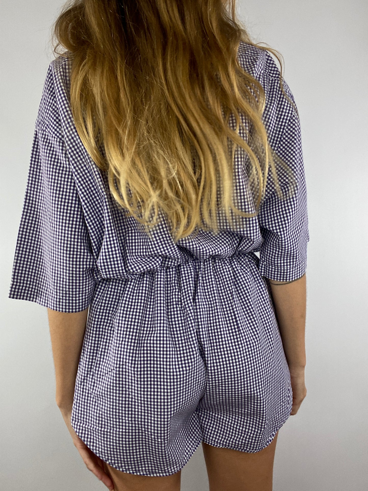 Combinaison upcyclée vichy