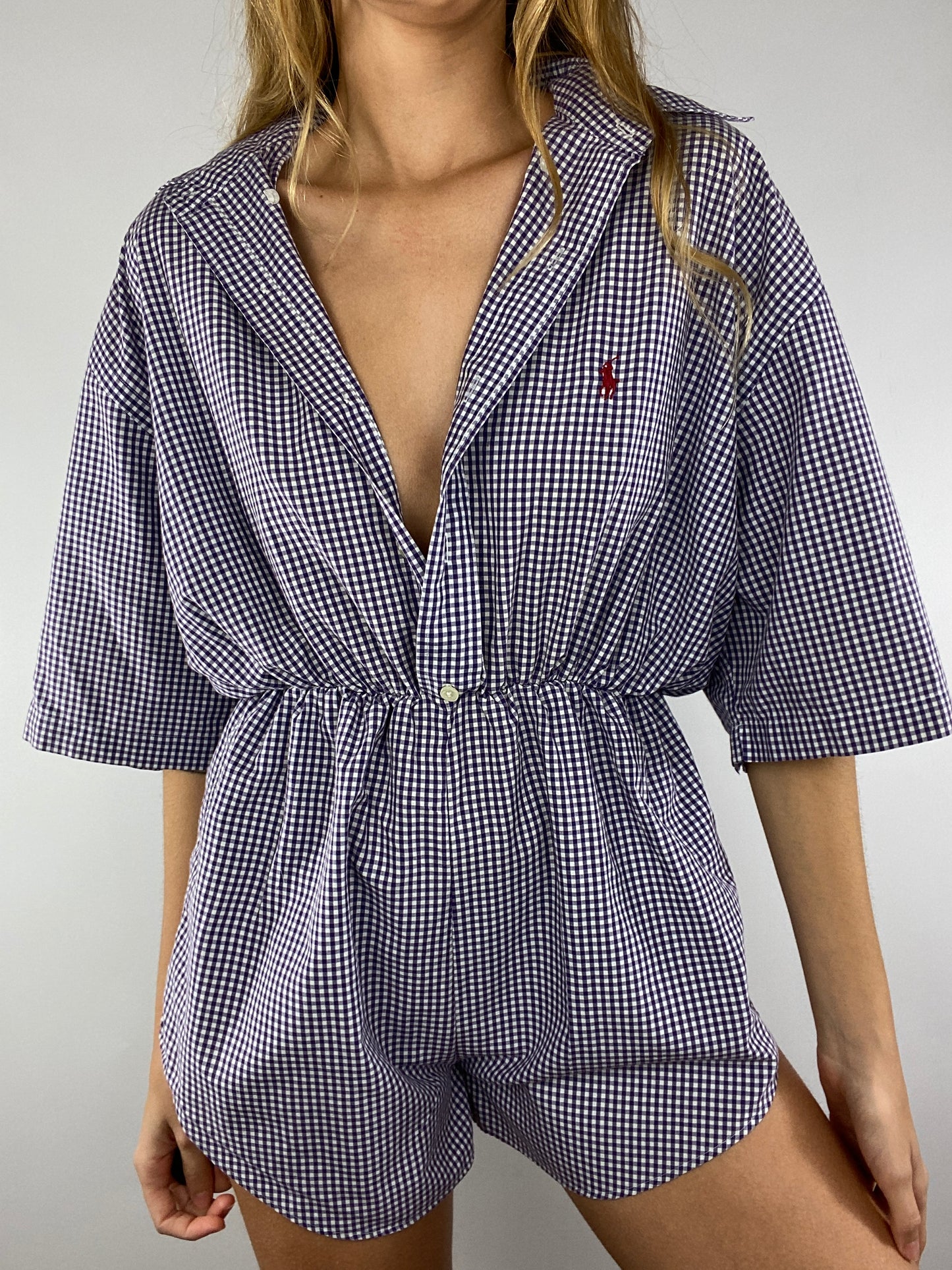Combinaison upcyclée vichy