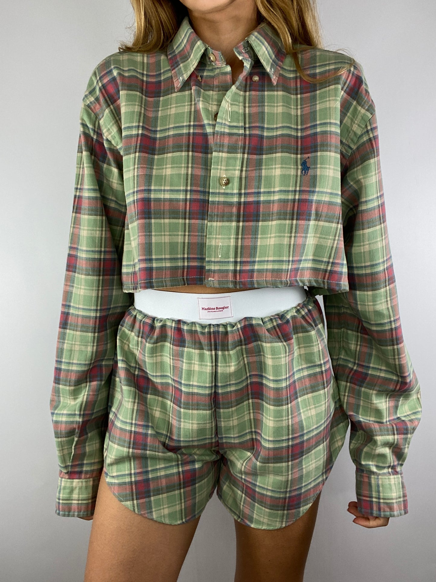Ensemble upcyclé à carreaux