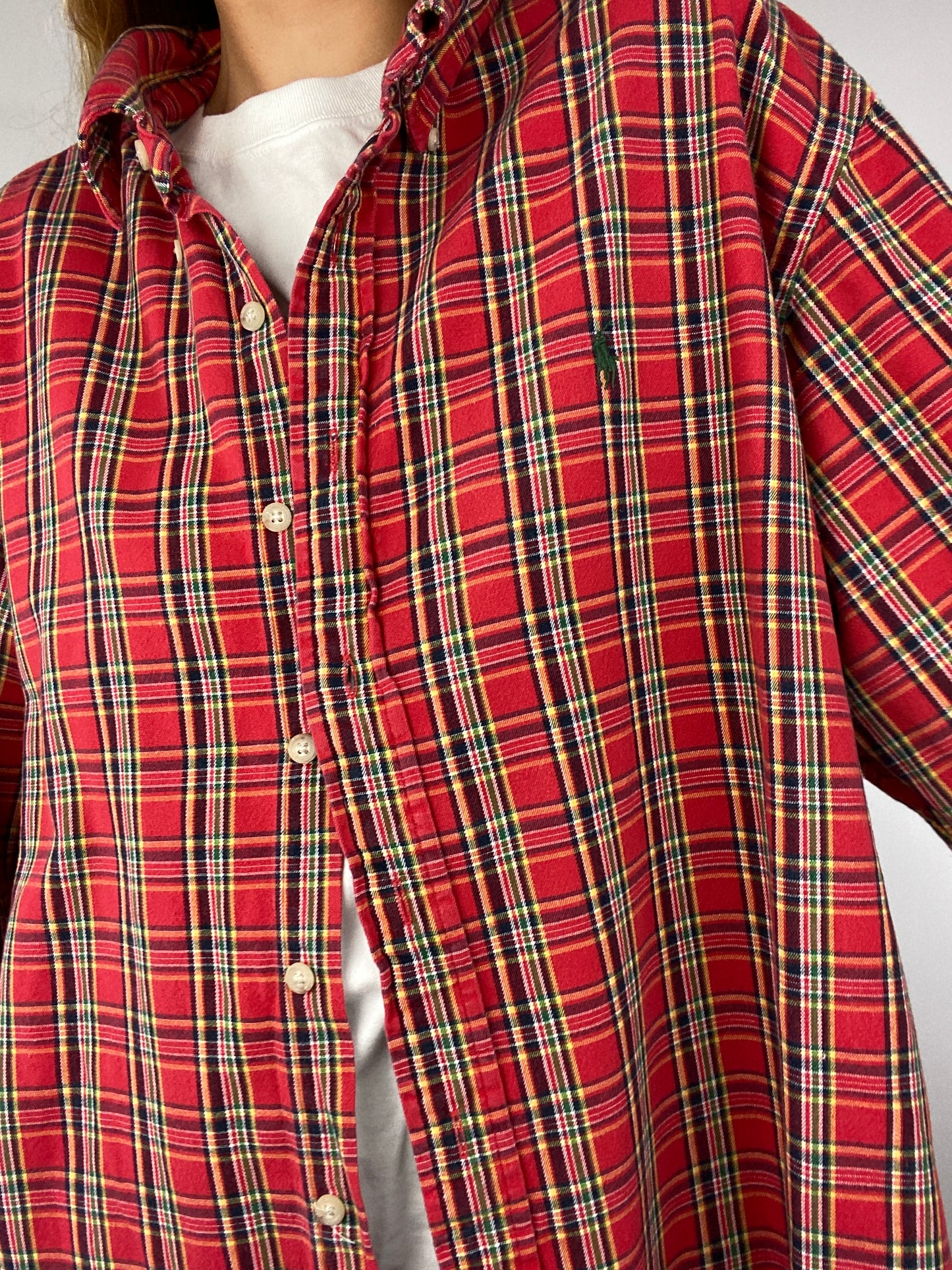 Chemise Ralph Lauren rouge à carreaux vintage