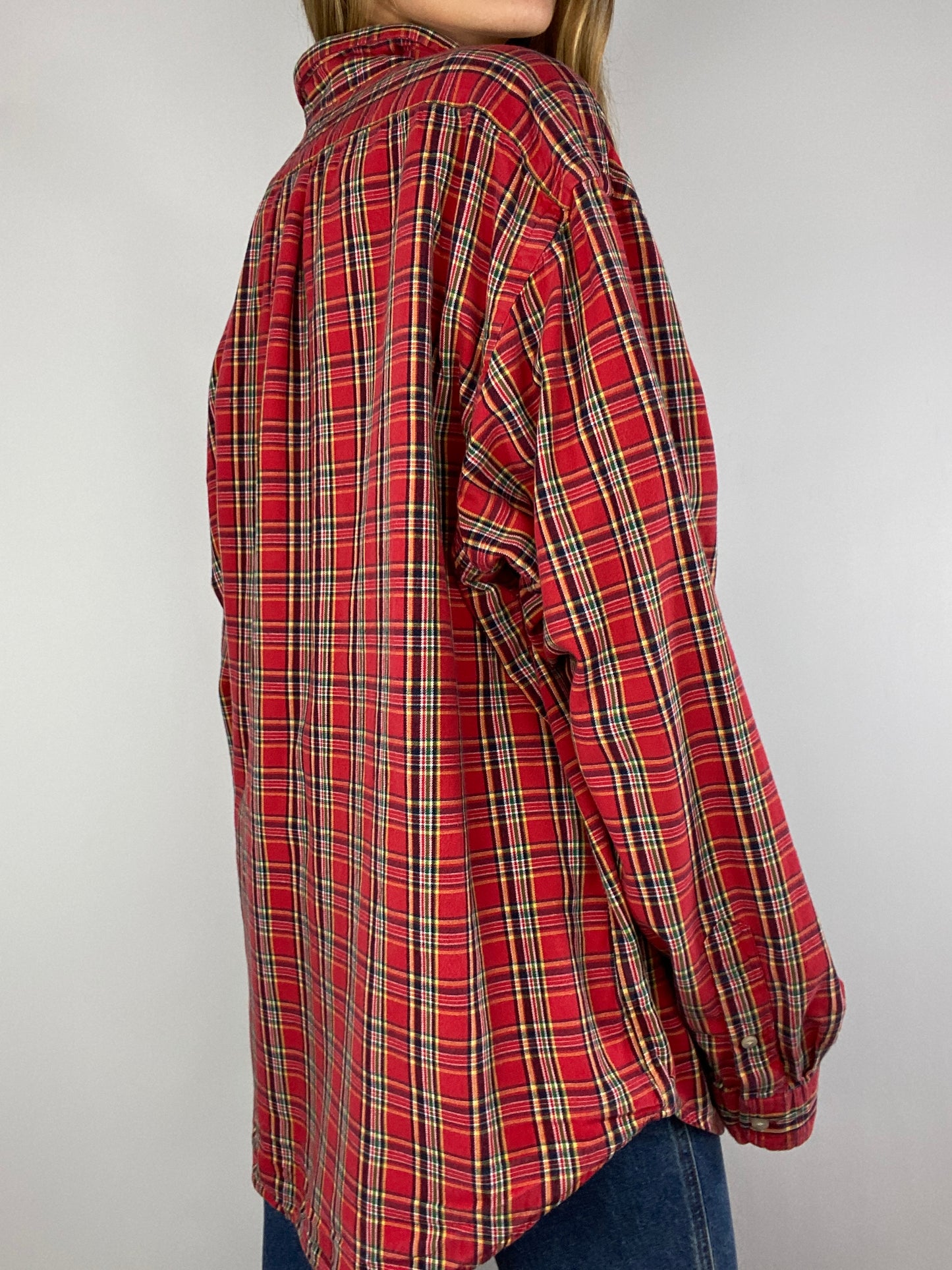 Chemise Ralph Lauren rouge à carreaux vintage