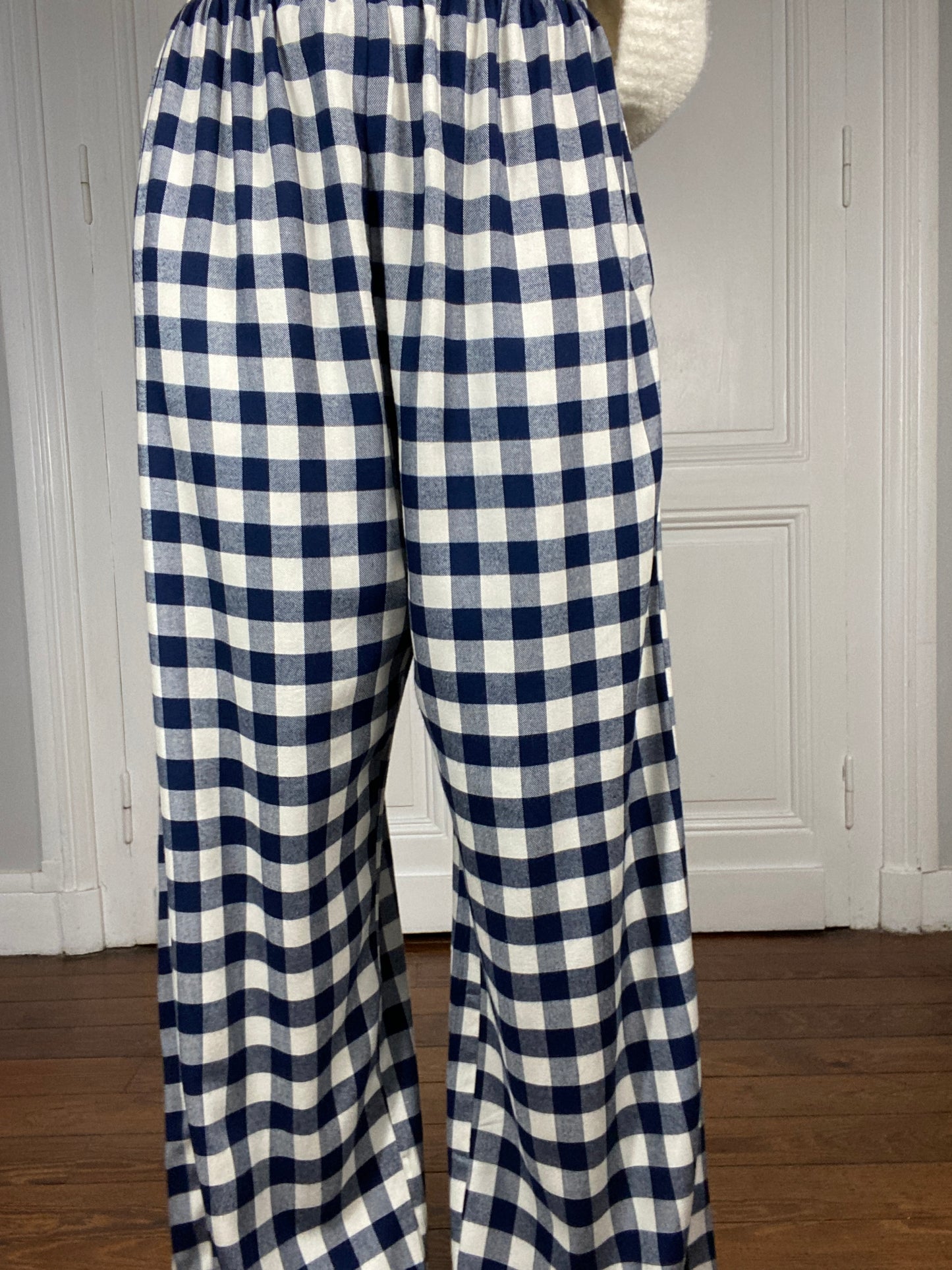 Pantalon vichy bleu