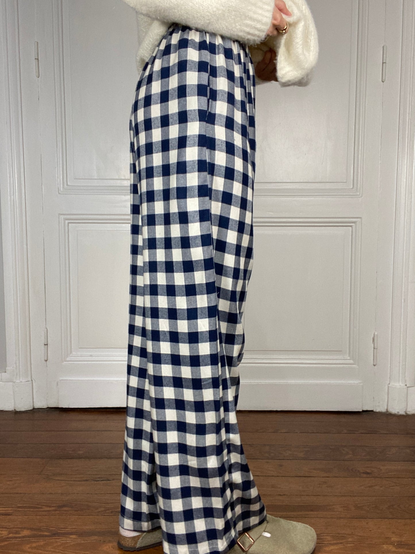 Pantalon vichy bleu