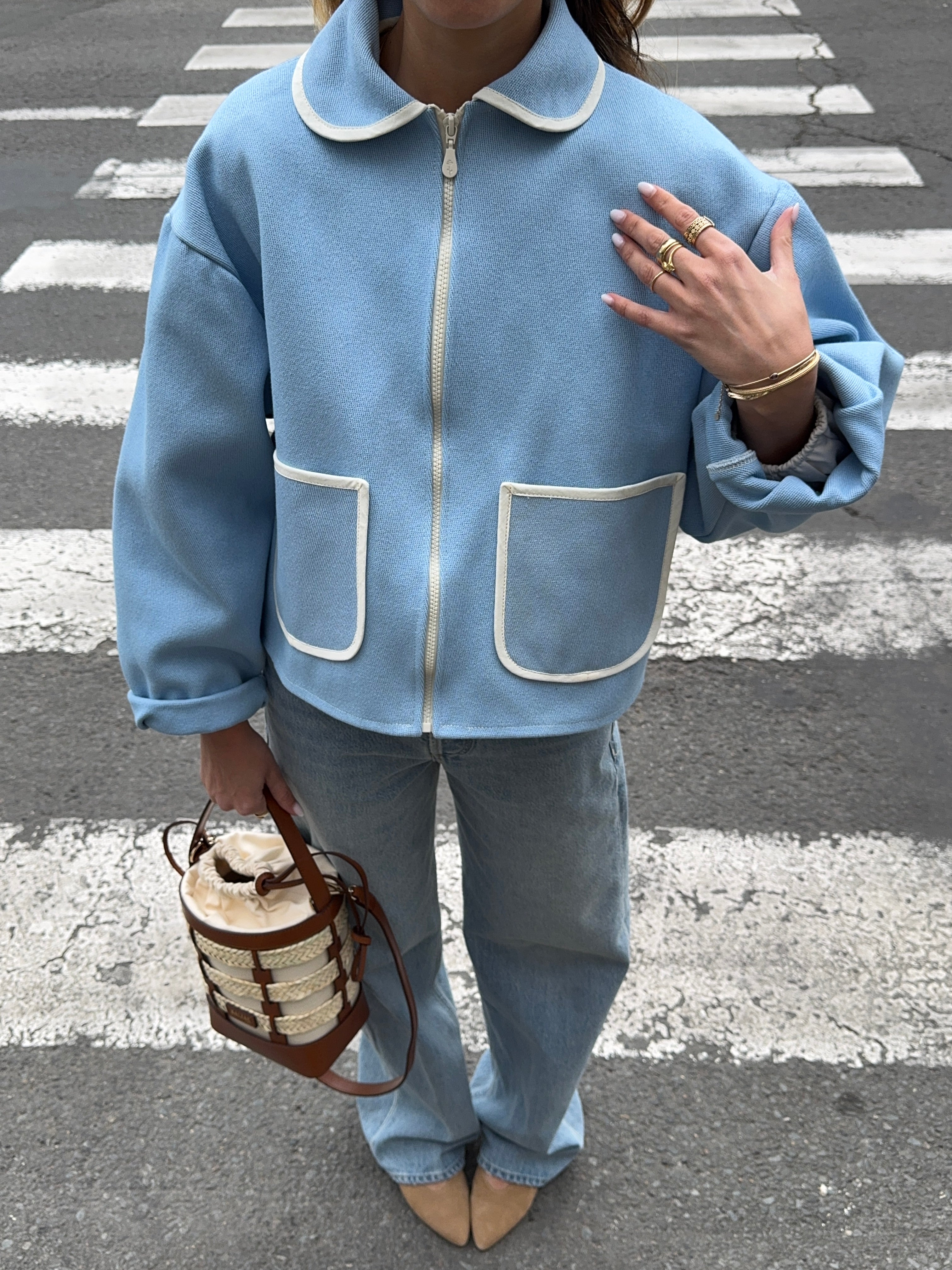 Veste bleu ciel