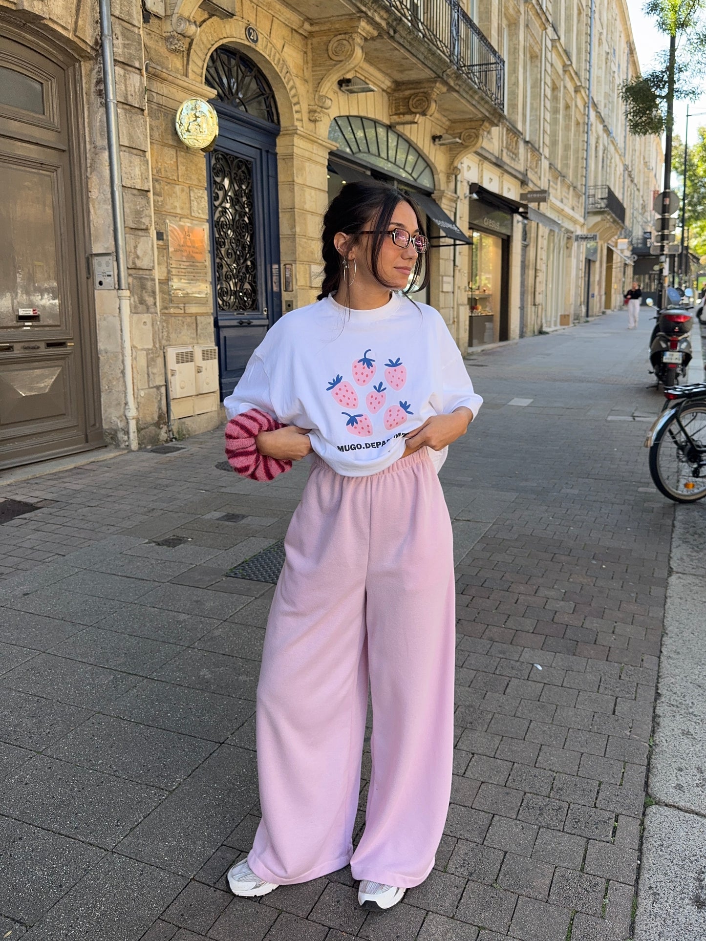 Pantalon upcyclé rose