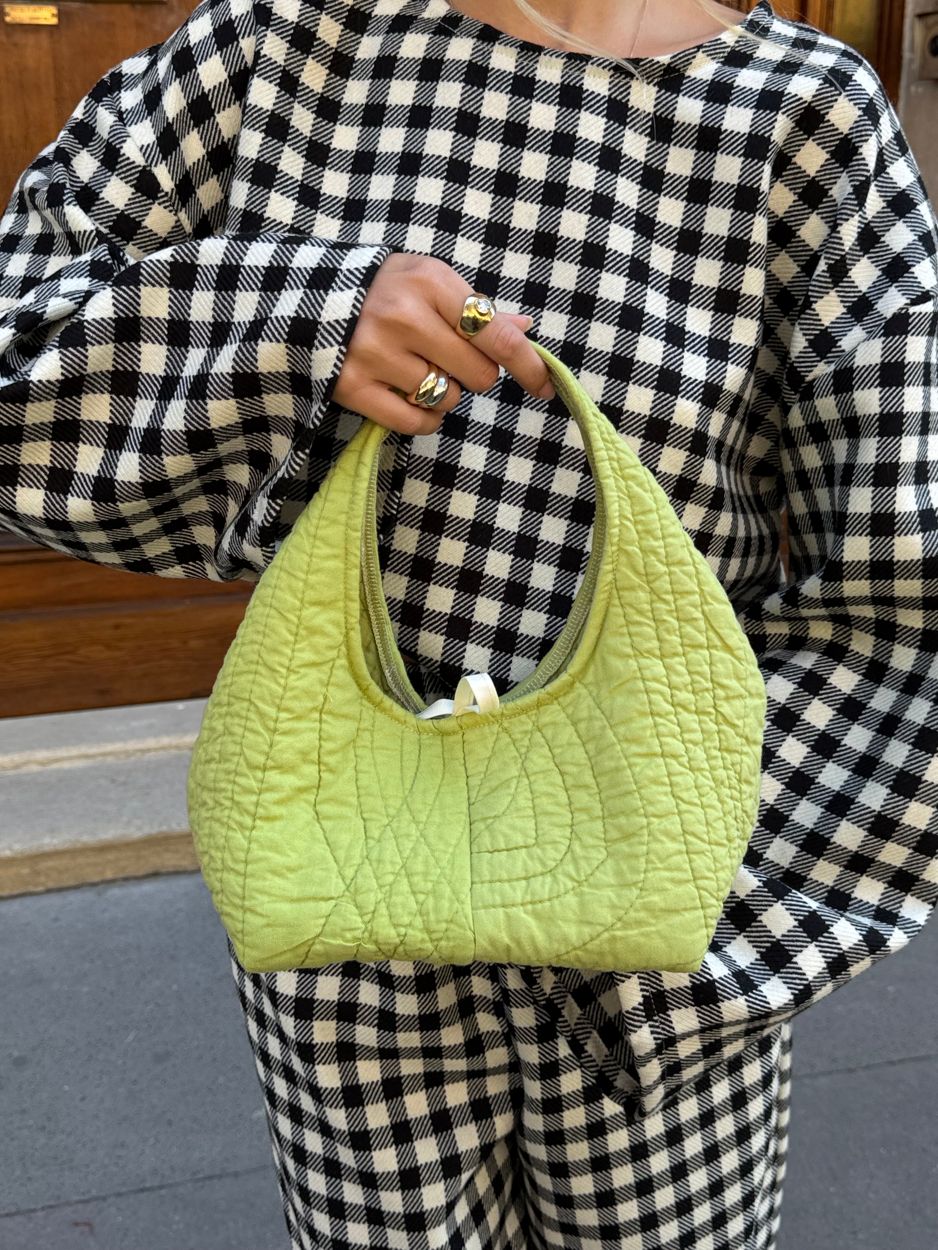 Petit sac upcyclé matelassé vert