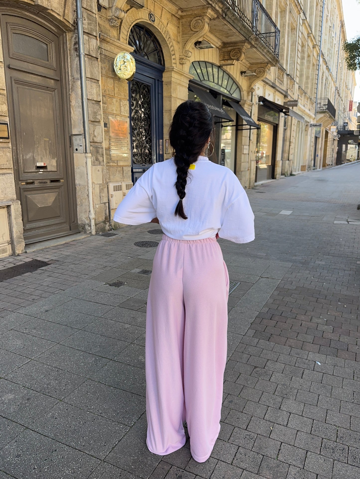 Pantalon upcyclé rose