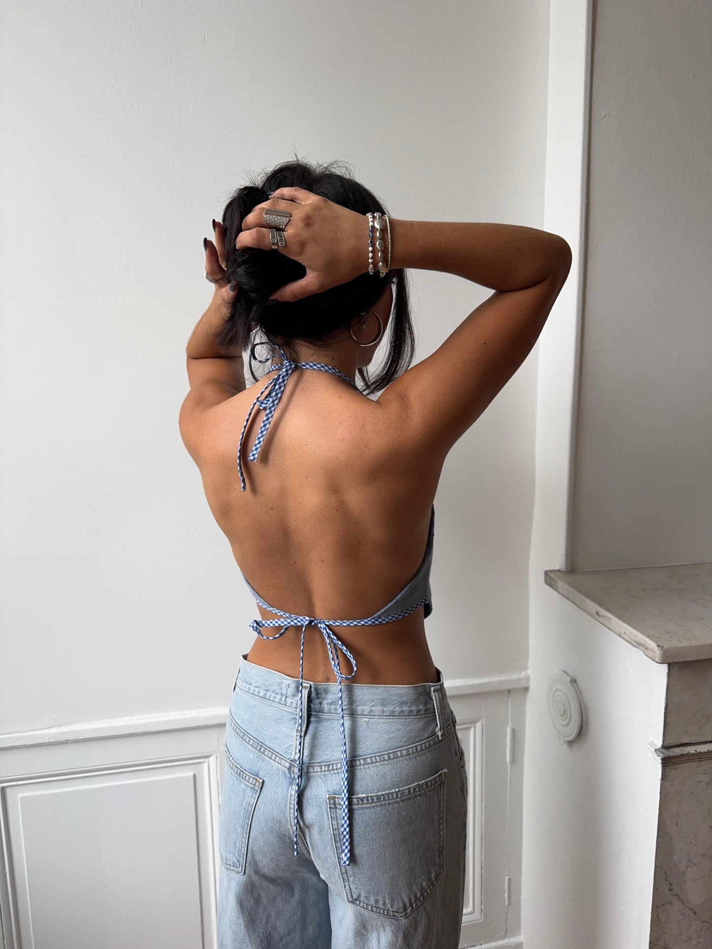 Top upcyclé denim