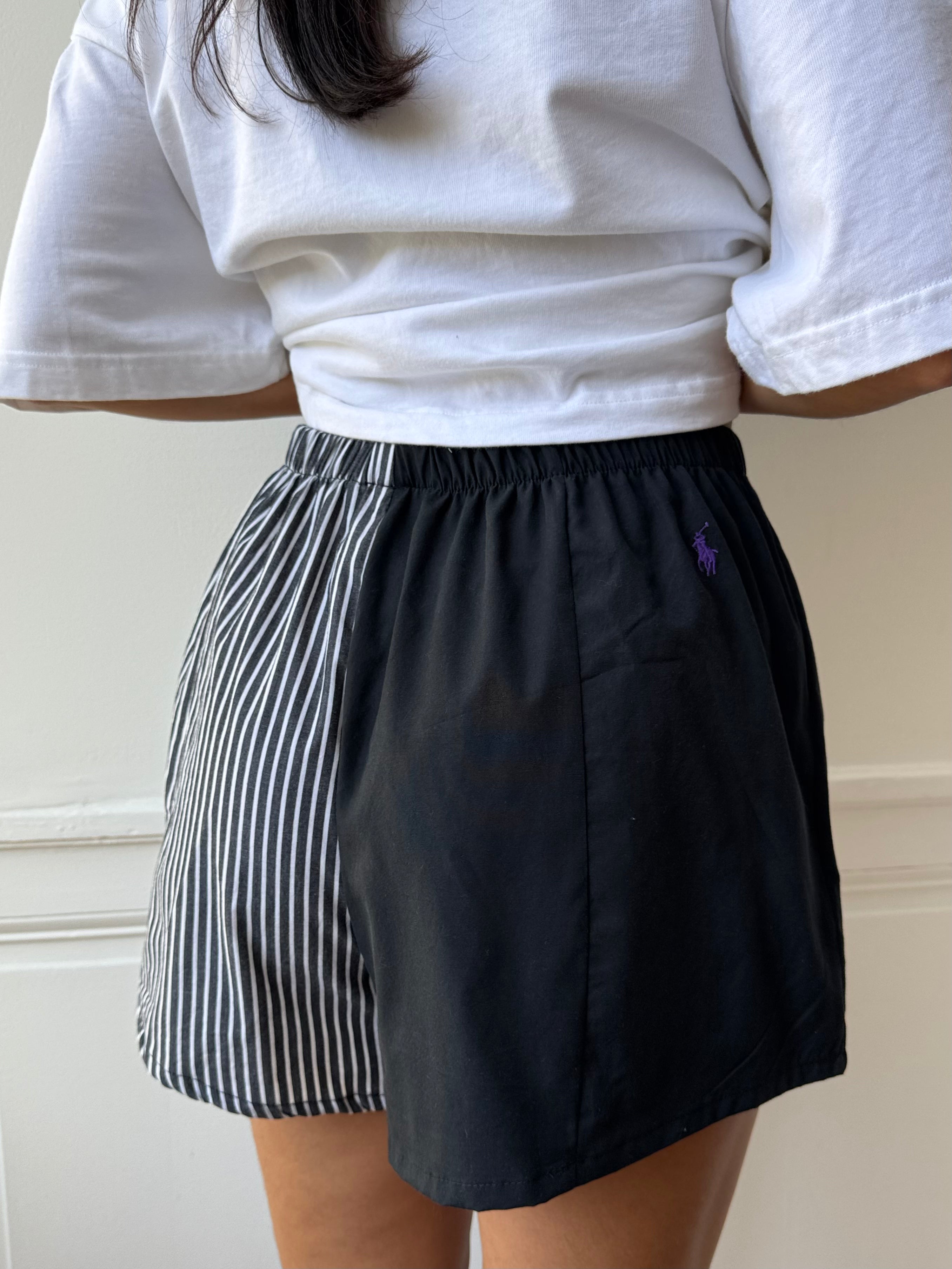 Caleçon short upcyclé bicolore