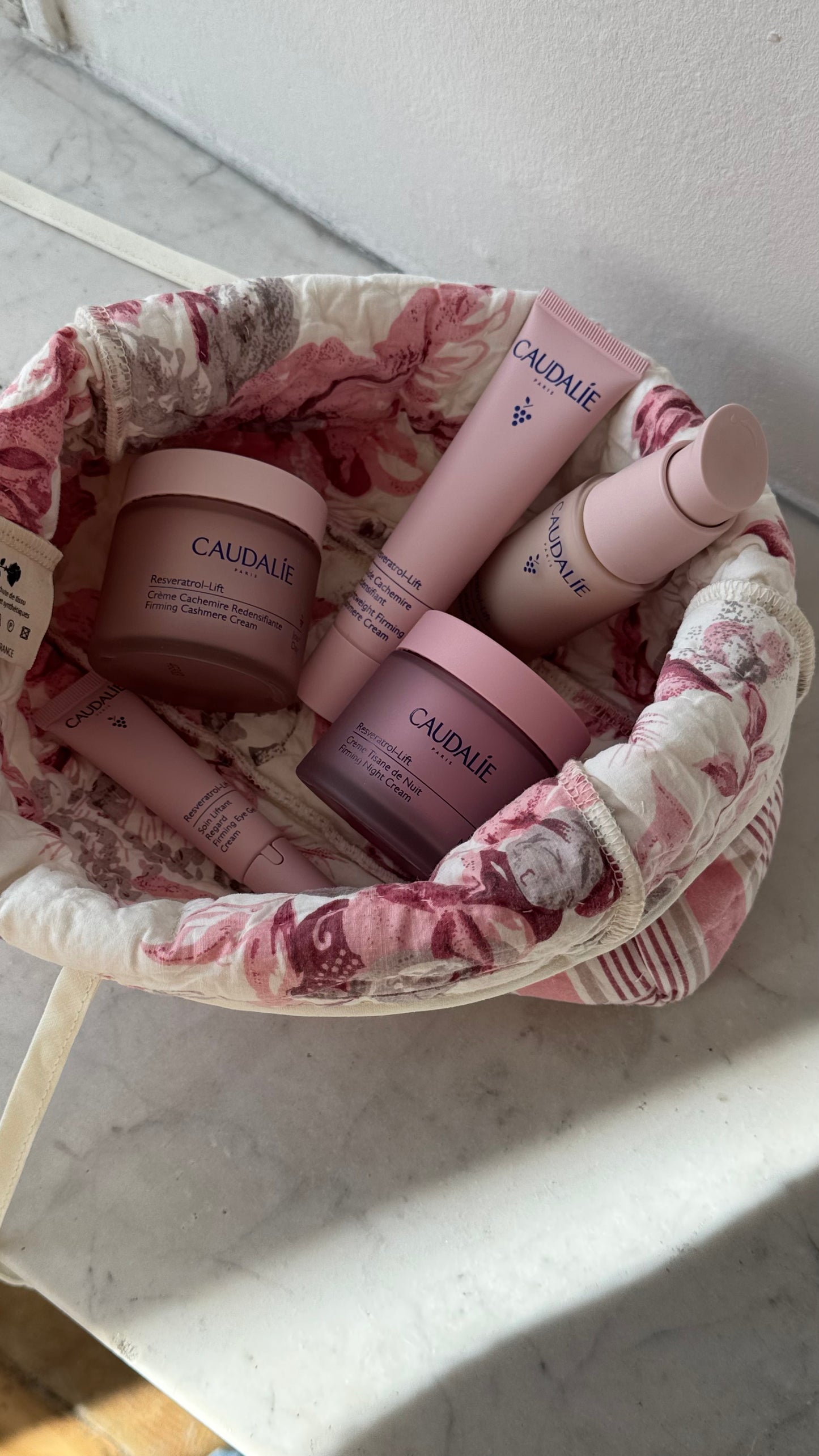 Trousse upcyclée matelassée rayée