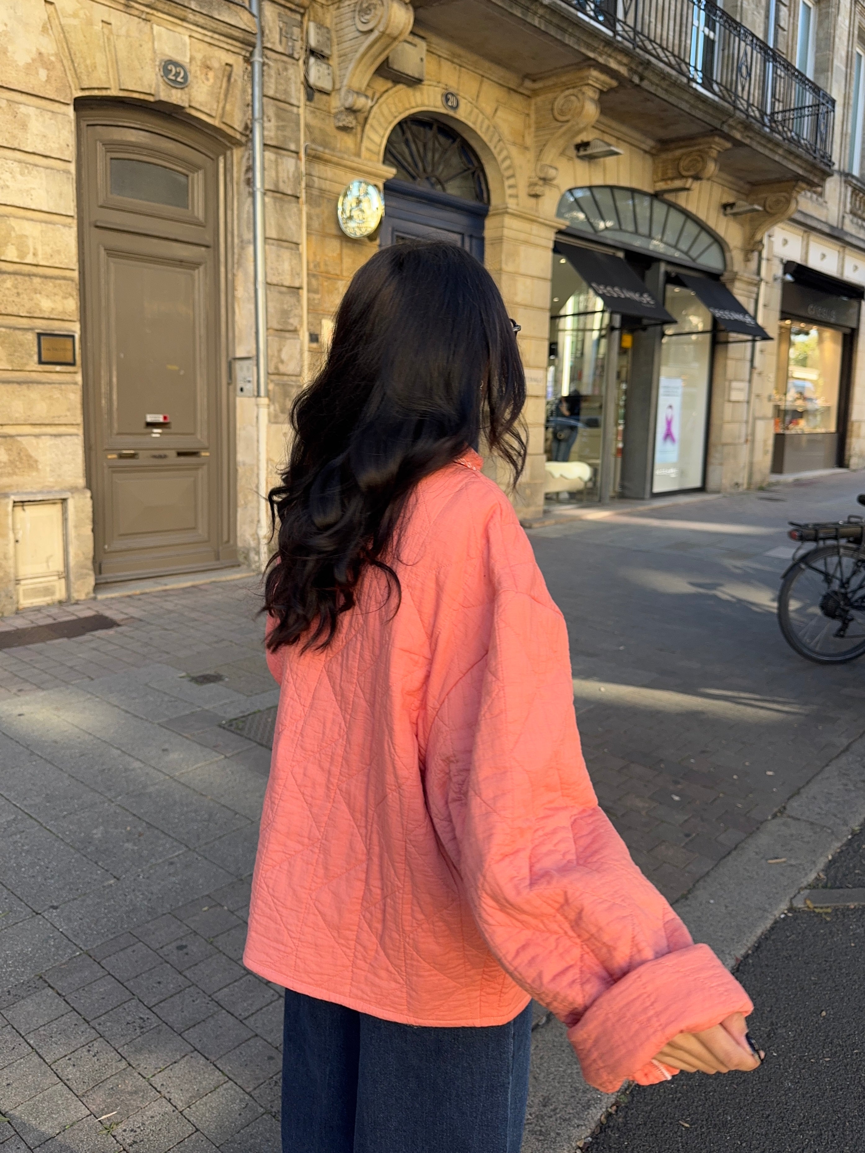 Veste upcyclée matelassée orange