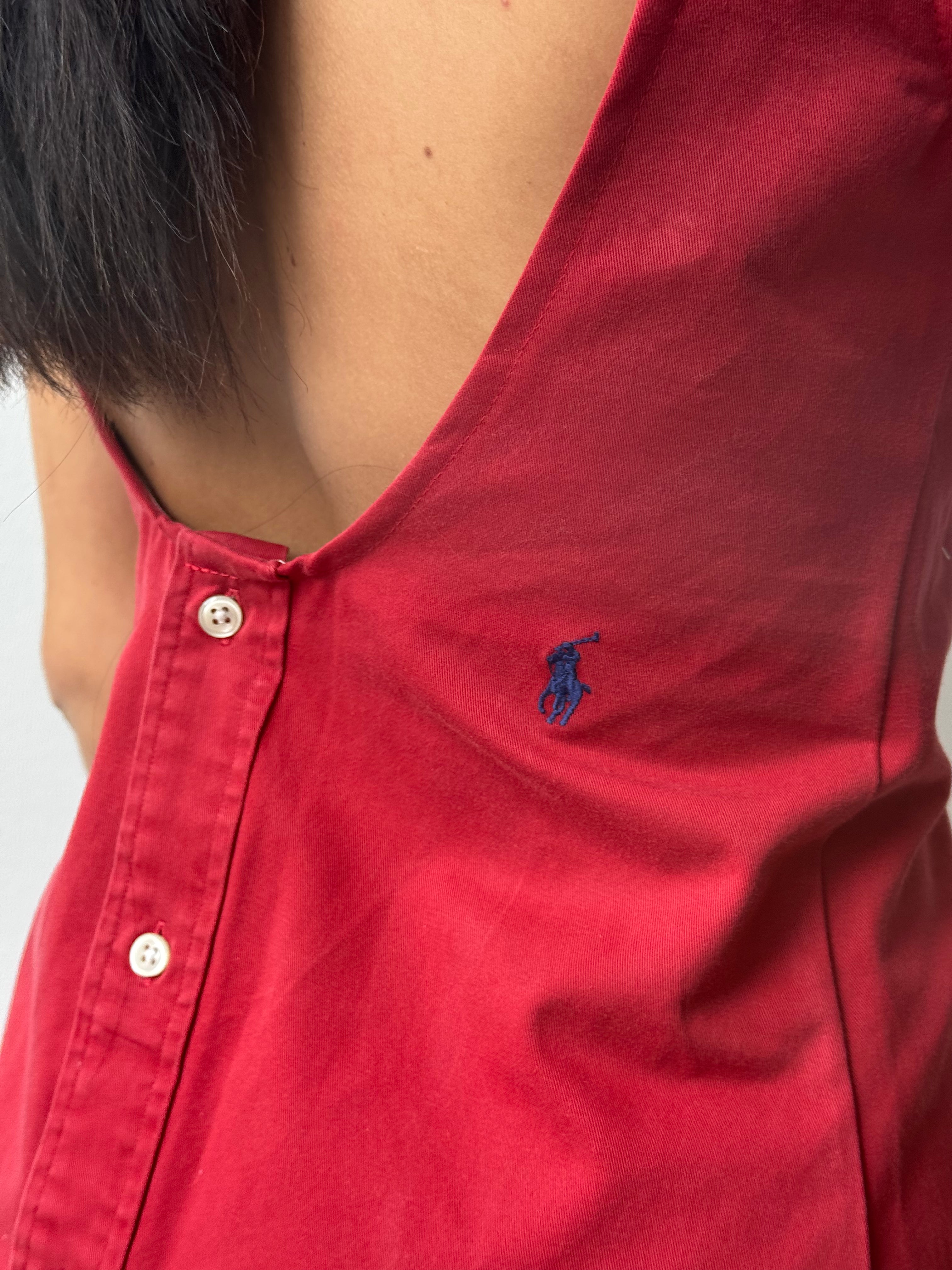 Robe upcyclée dos nu rouge
